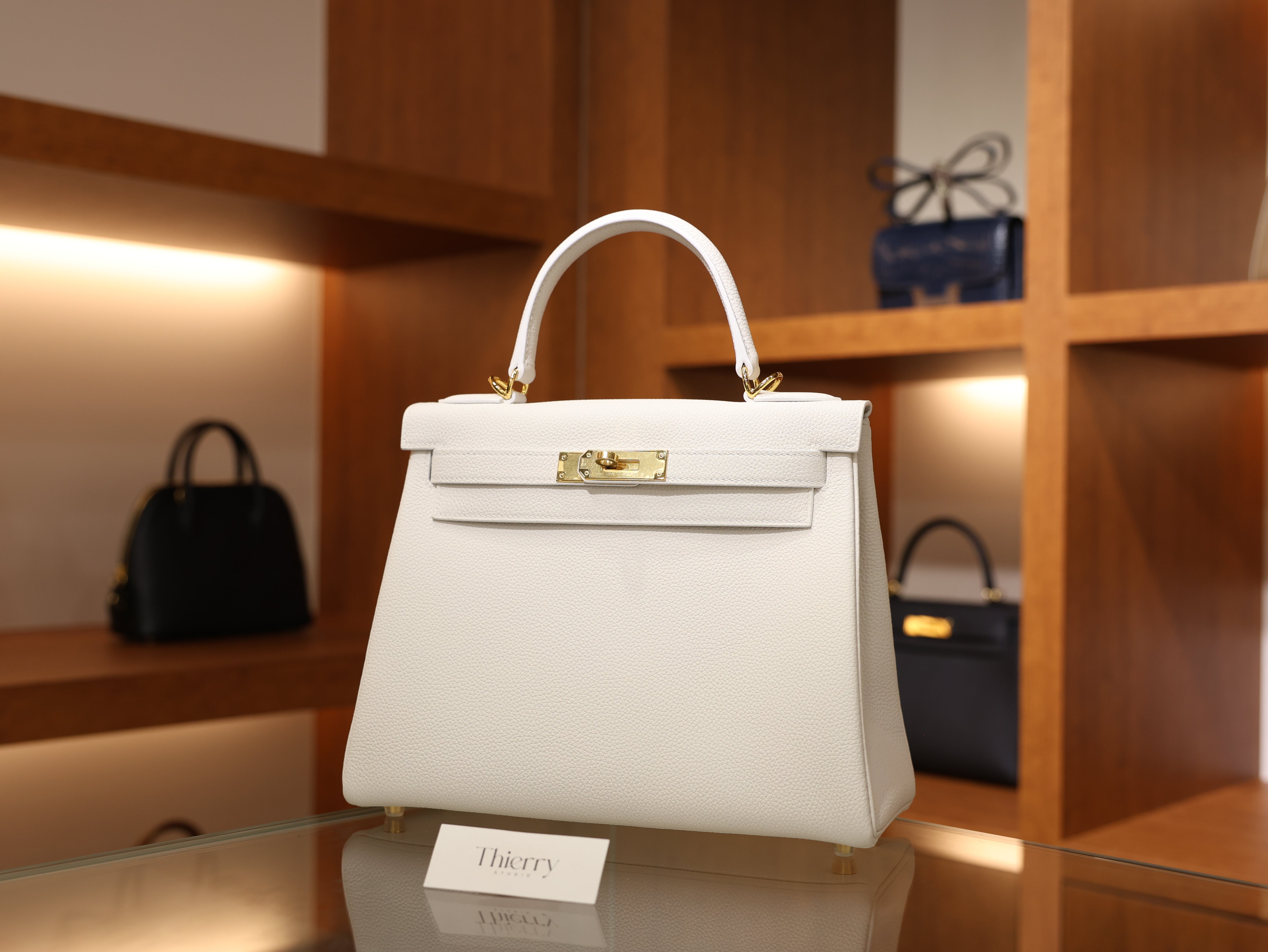 Kelly 28 togo blanc GHW