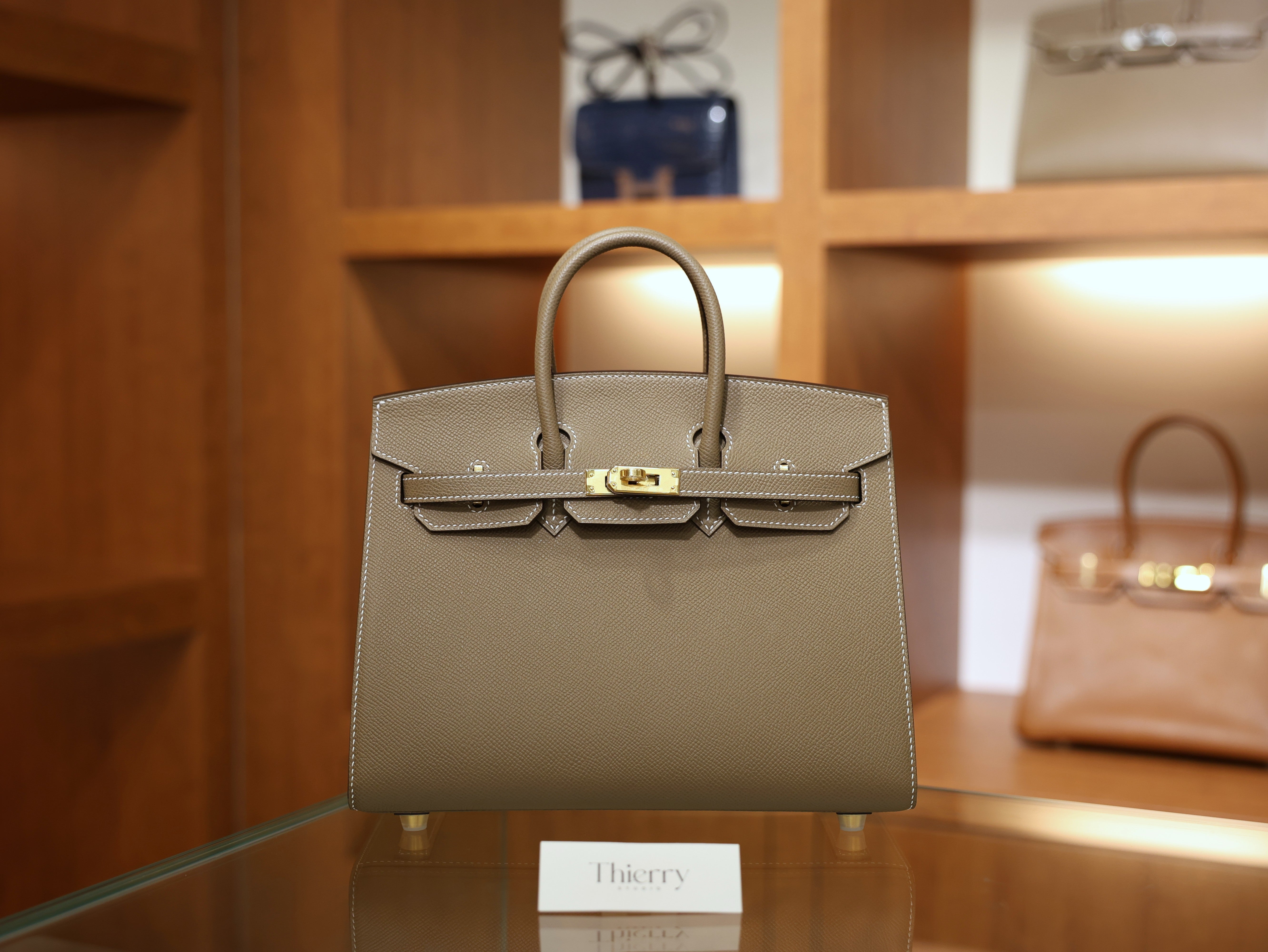 Birkin 25 epsom sellier etoupe GHW