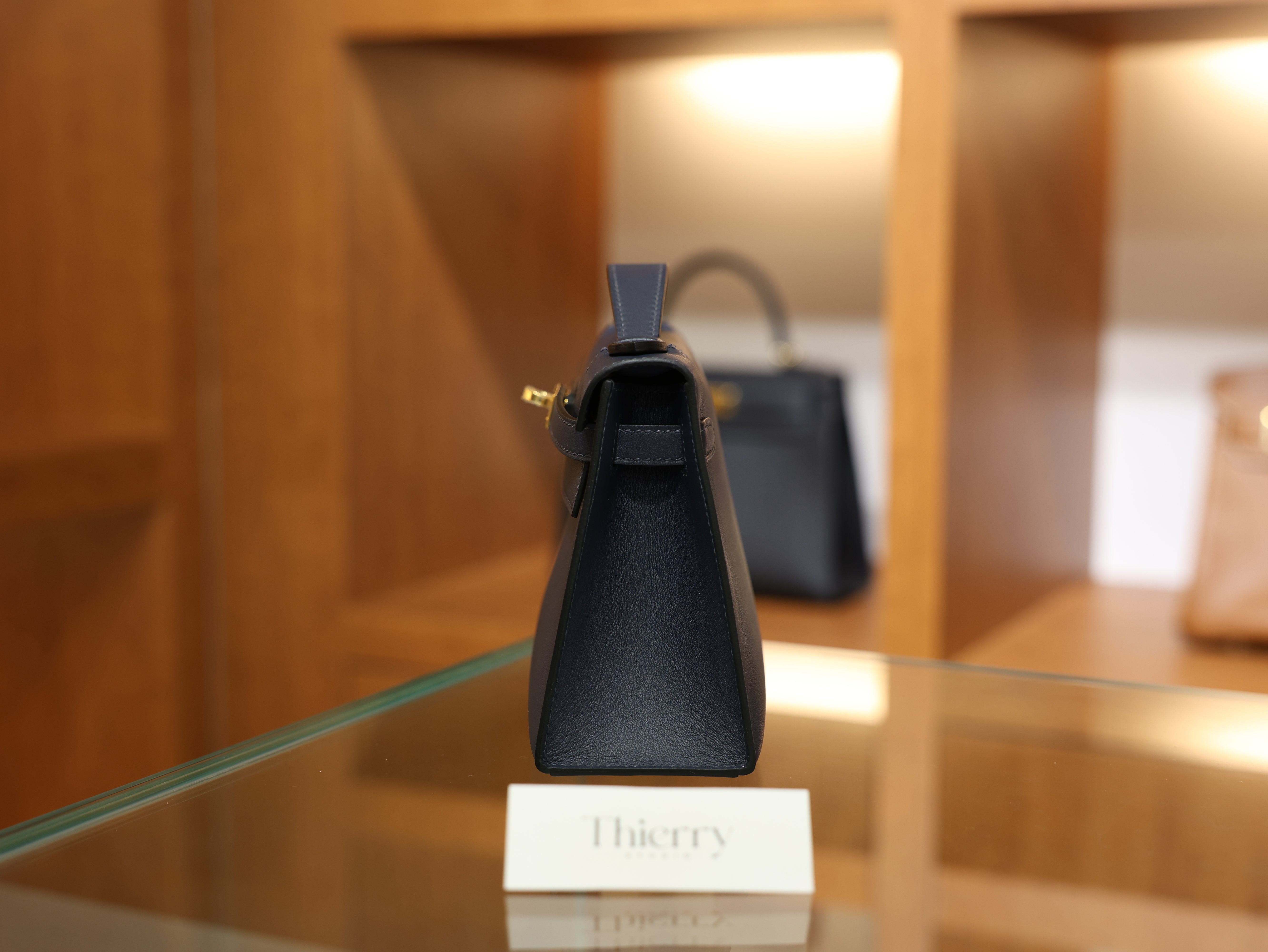Kelly pochette swift blue nuit GHW