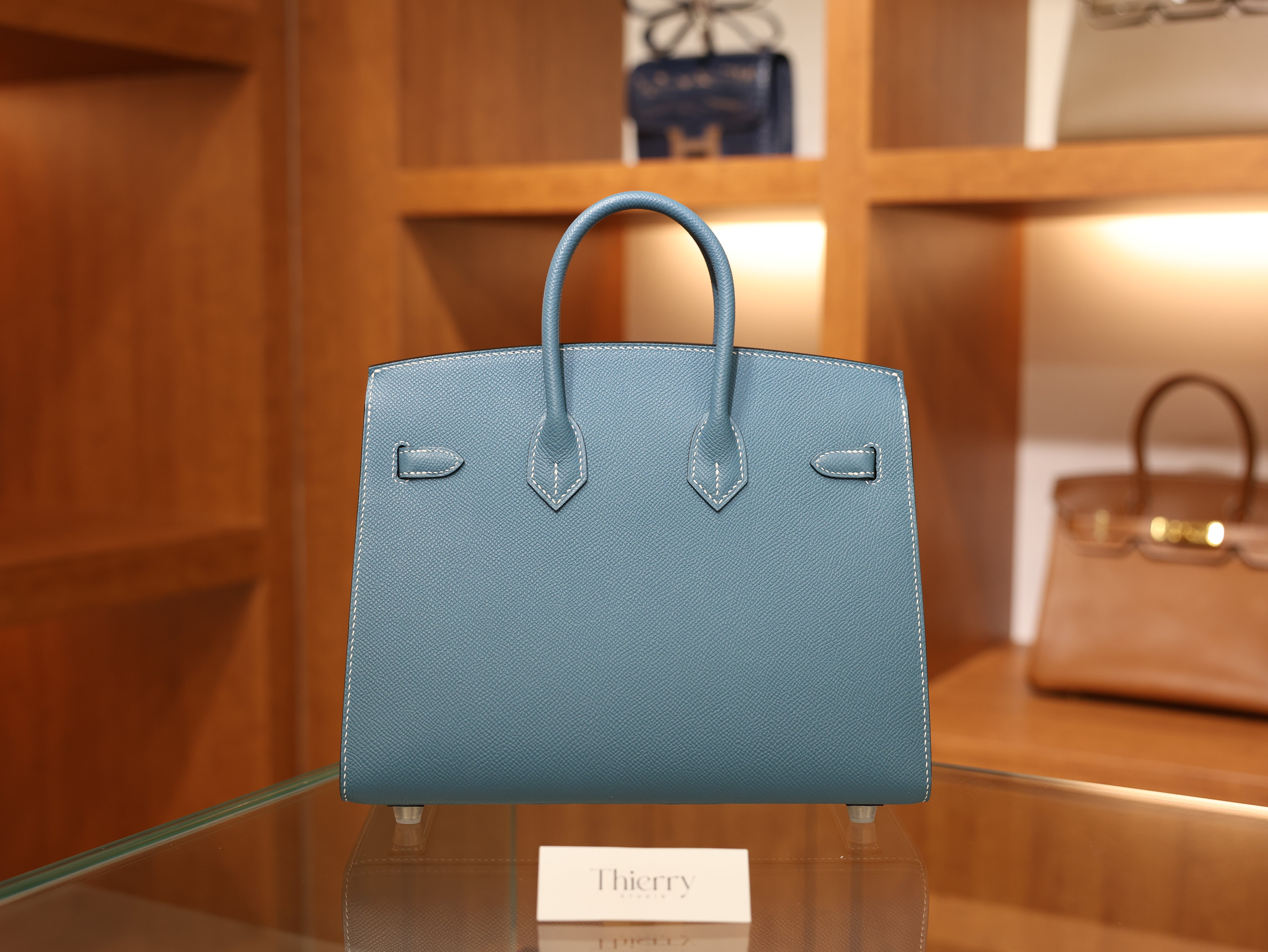 Birkin 25 epsom sellier blue jean PHW