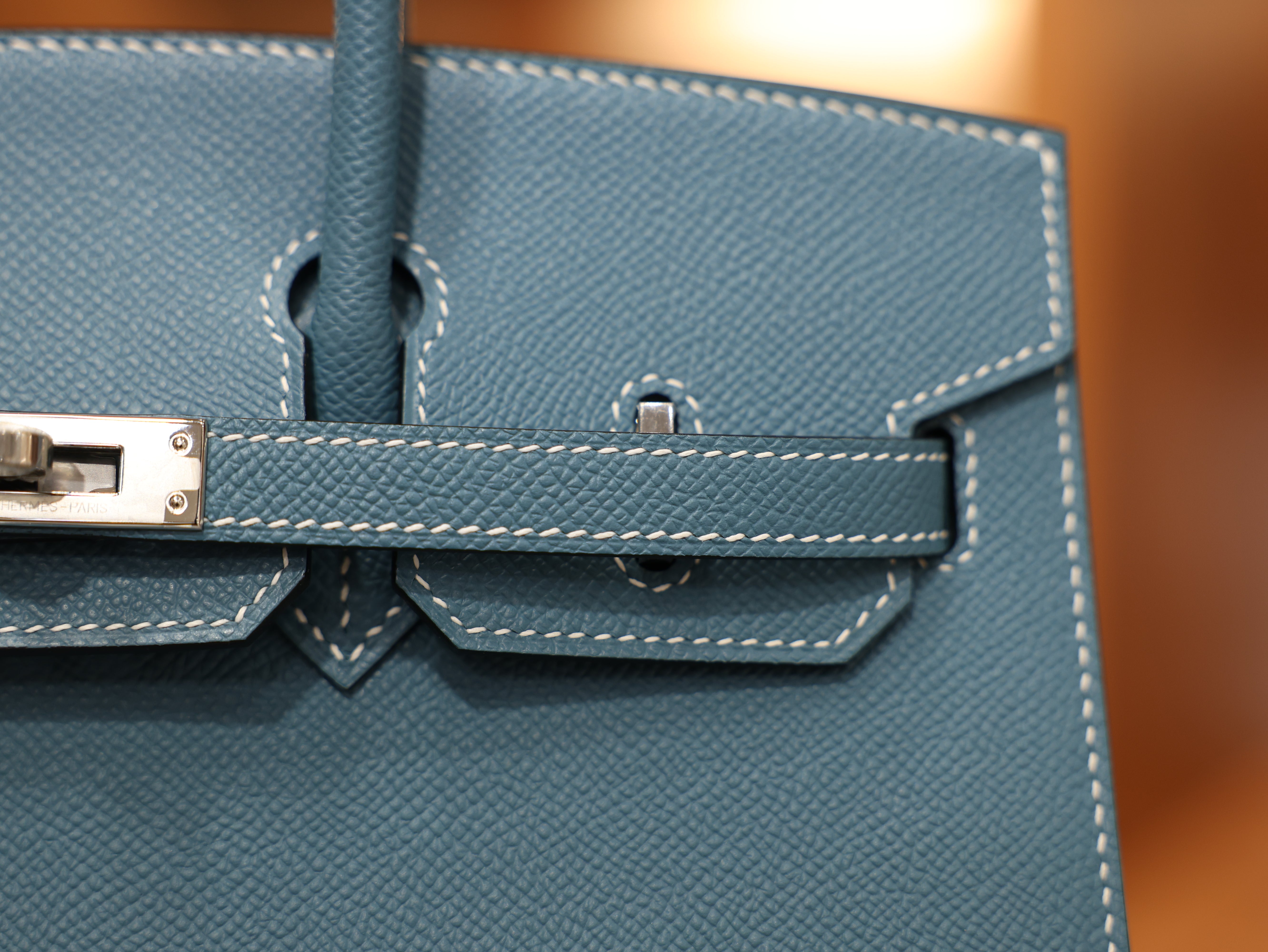 Birkin 25 epsom sellier blue jean PHW
