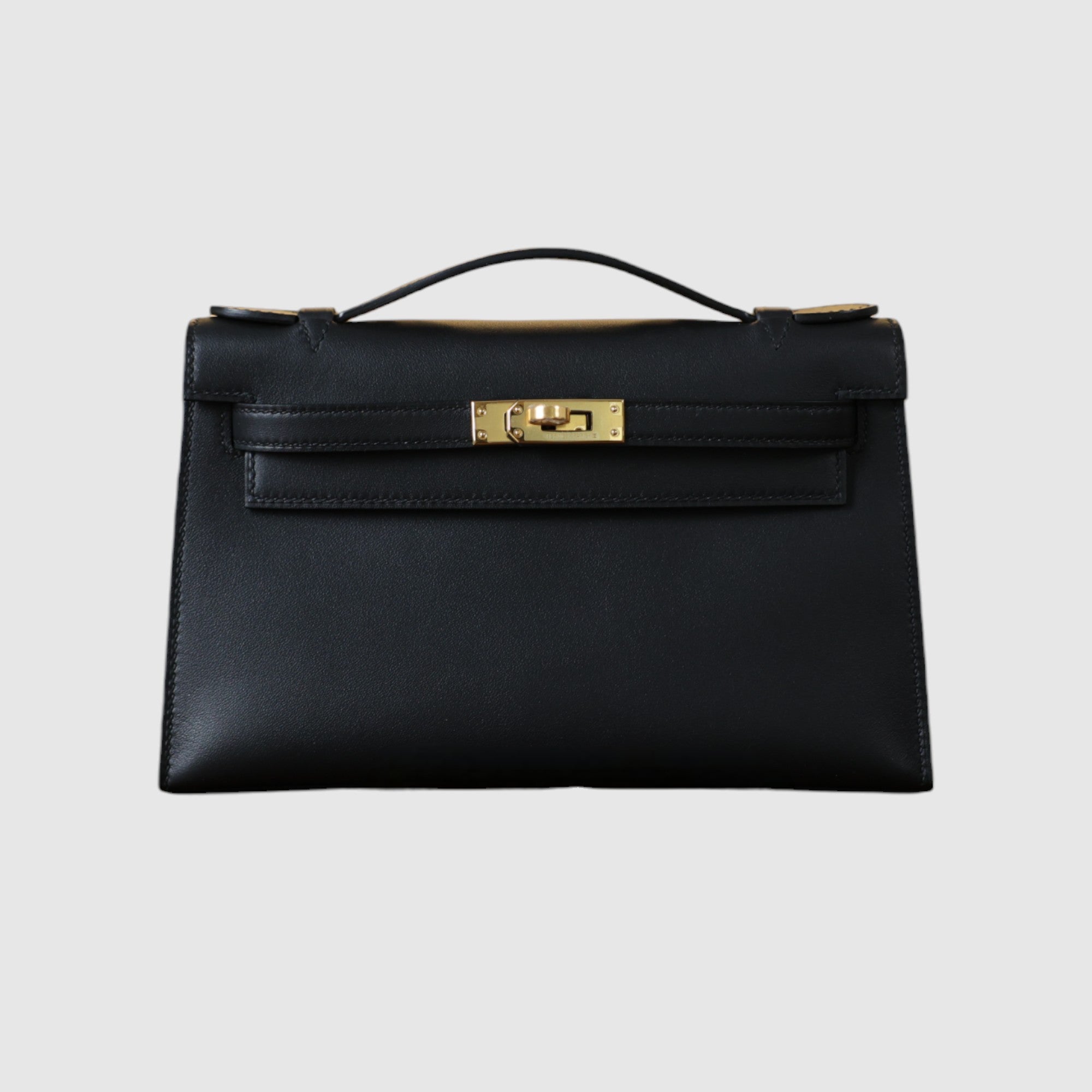 Kelly pochette swift black GHW