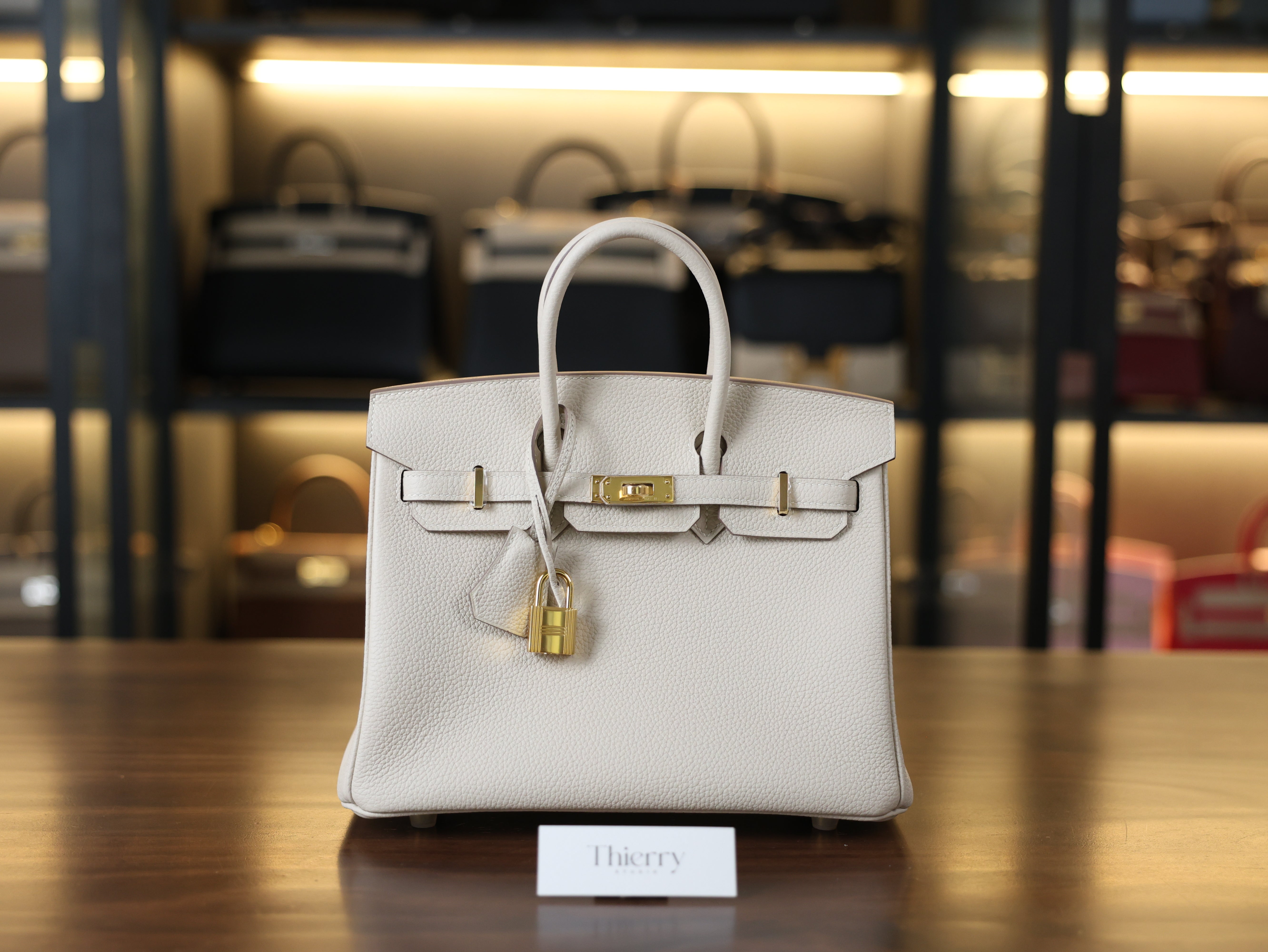 Birkin 25 togo craie GHW