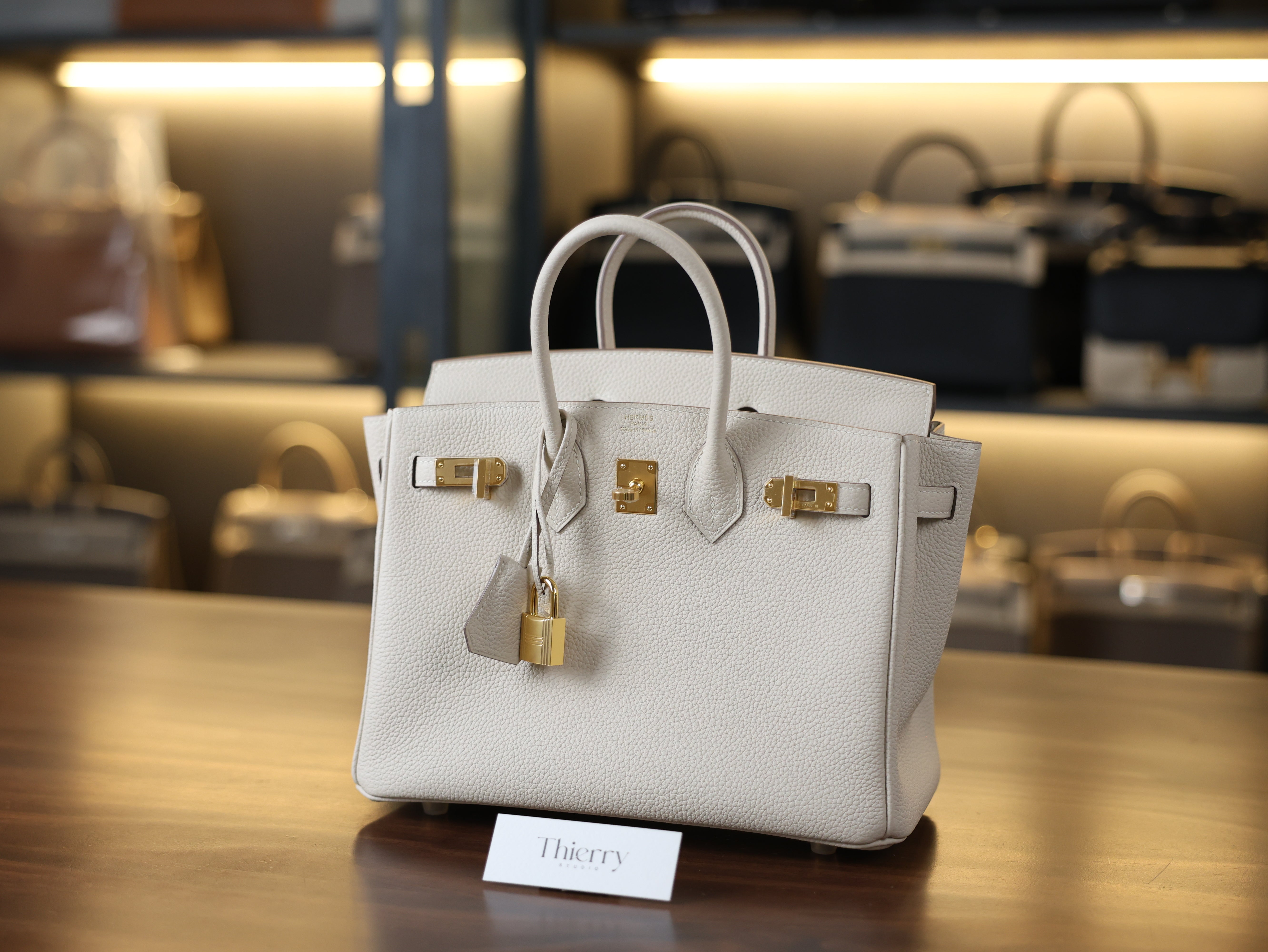 Birkin 25 togo craie GHW