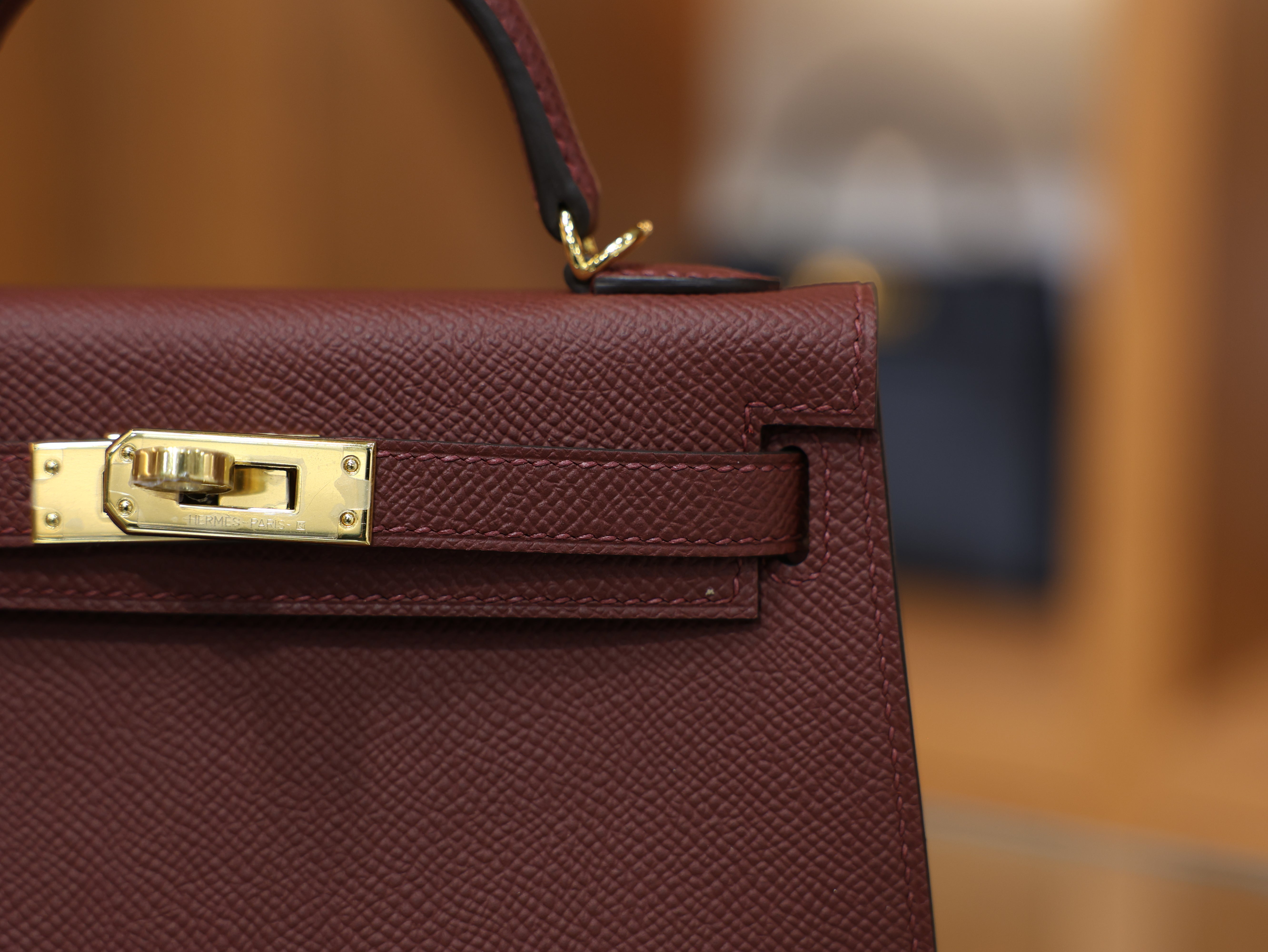 Kelly mini epsom rouge H GHW