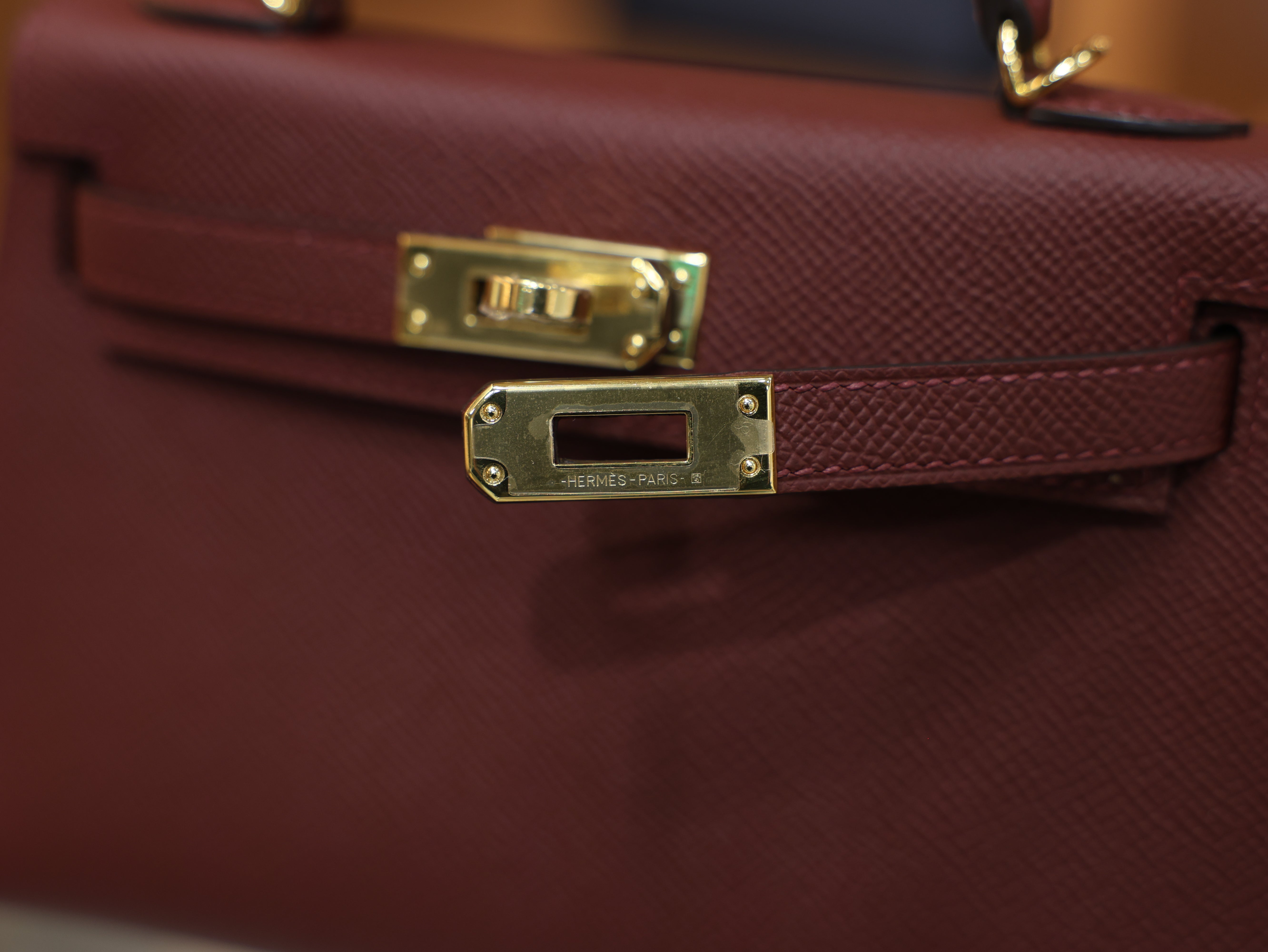 Kelly mini epsom rouge H GHW
