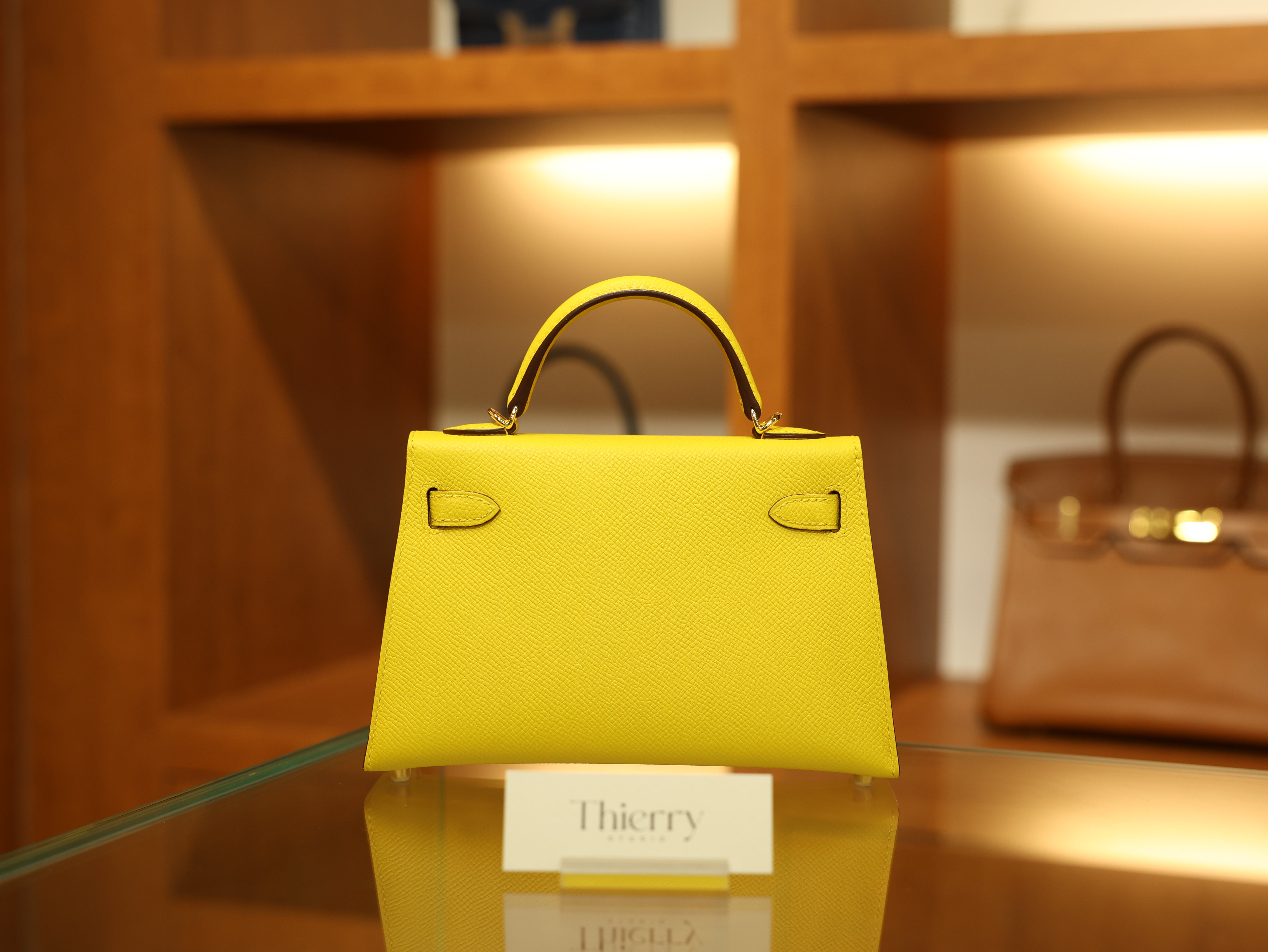 Kelly mini 2 epsom jaune de naples GHW