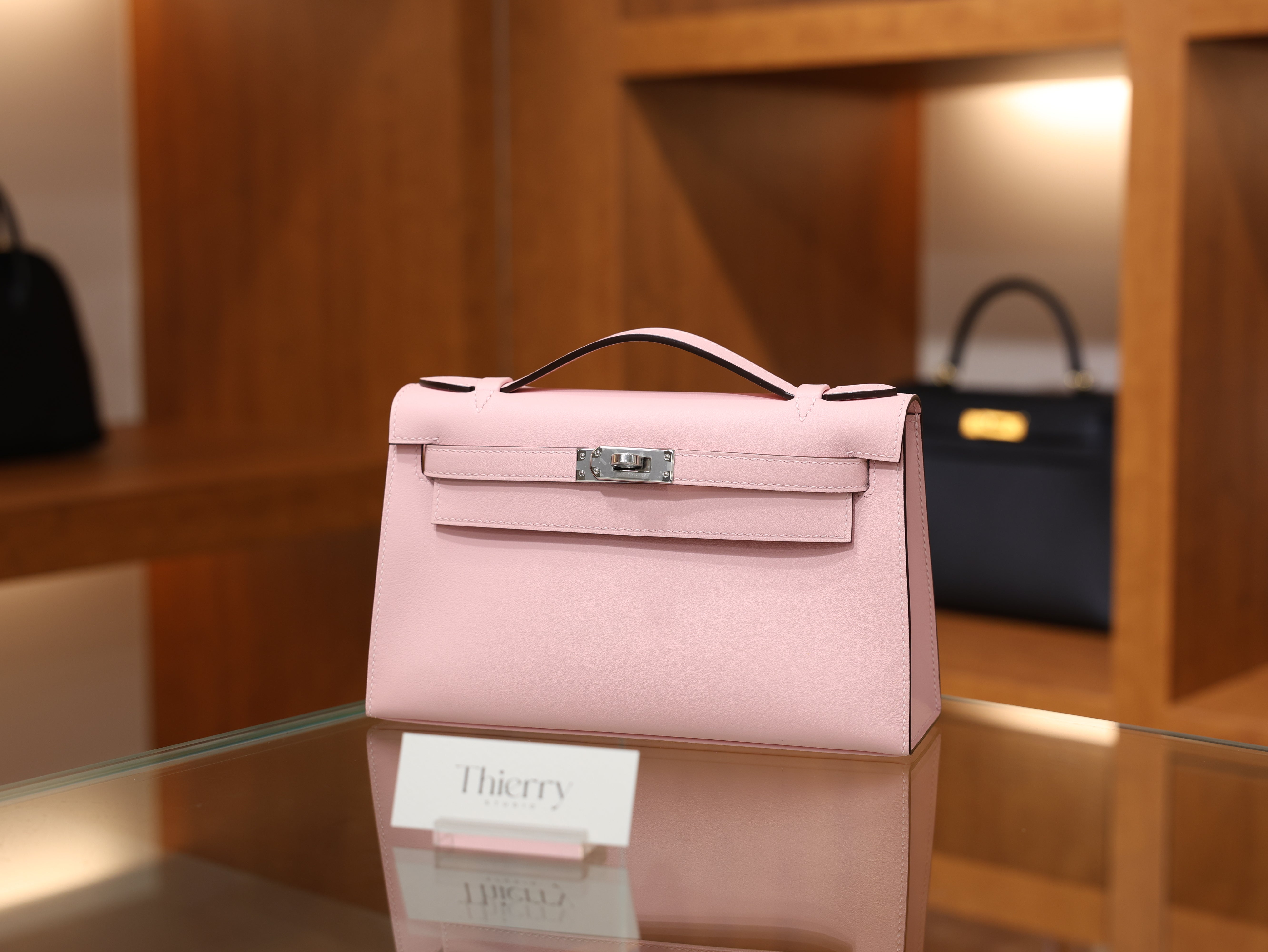 Kelly pochette swift rose sakura PHW
