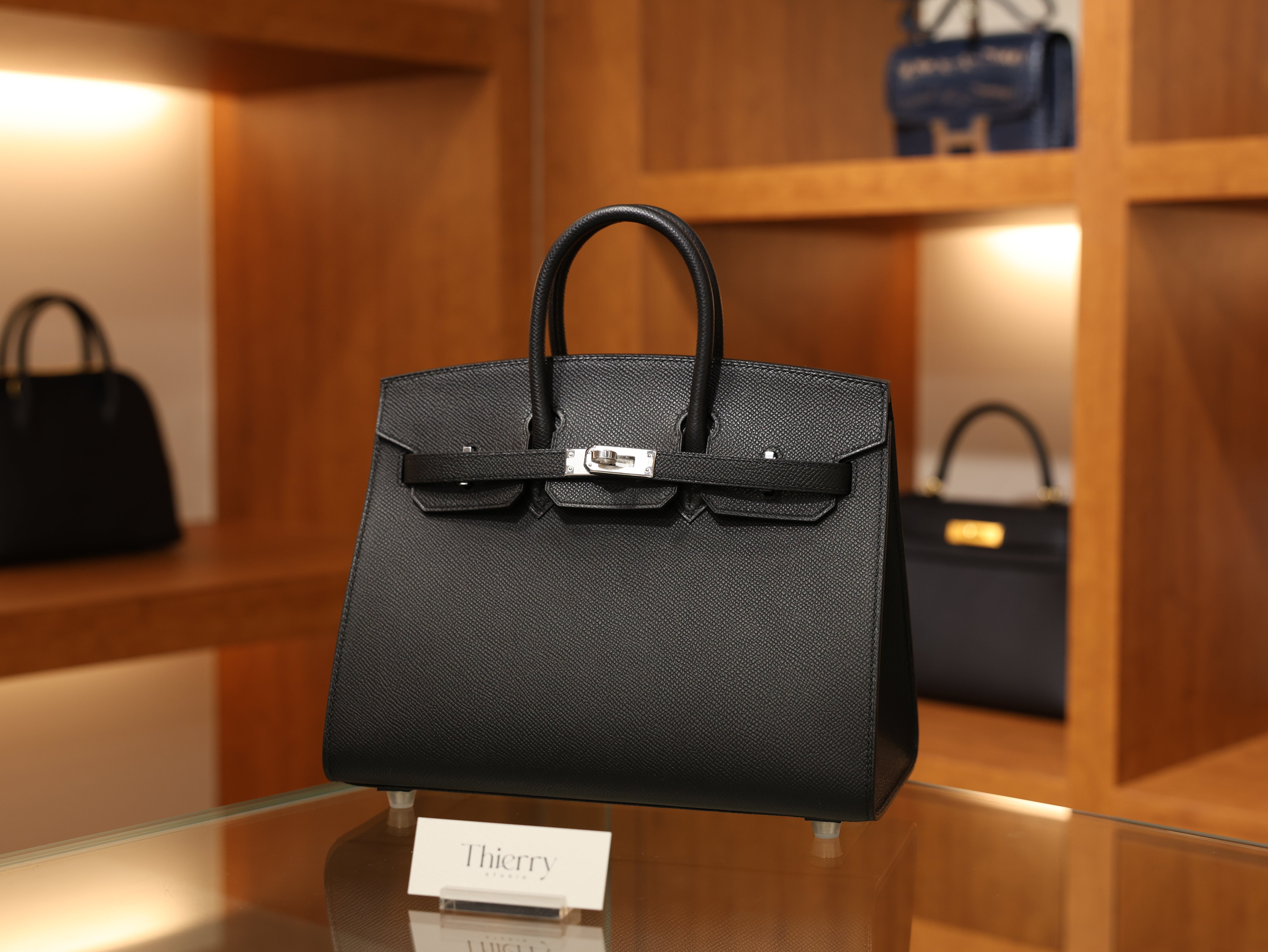 Birkin 25 epsom sellier black PHW