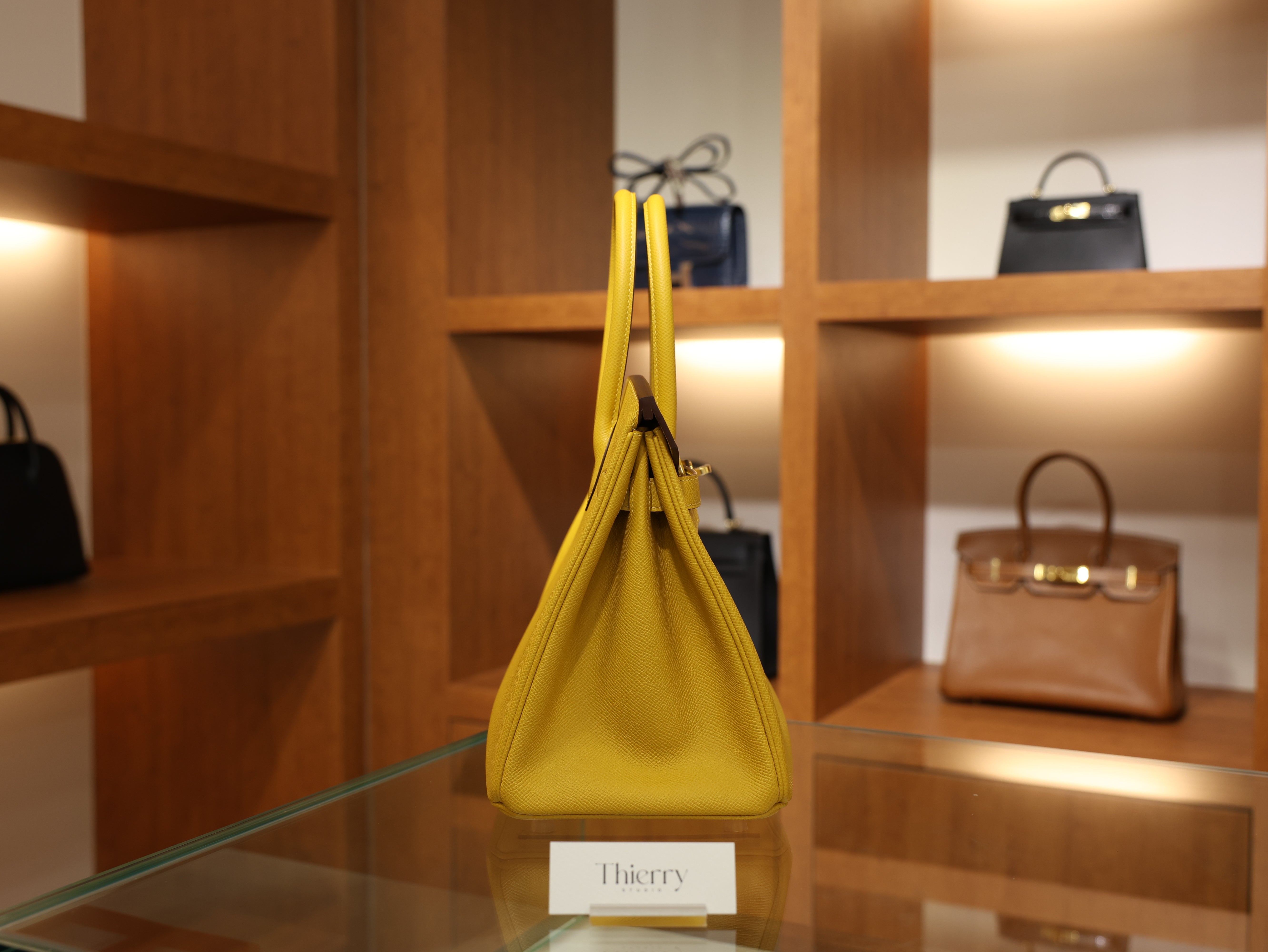 Birkin 30 epsom retourne jaune ambre GHW