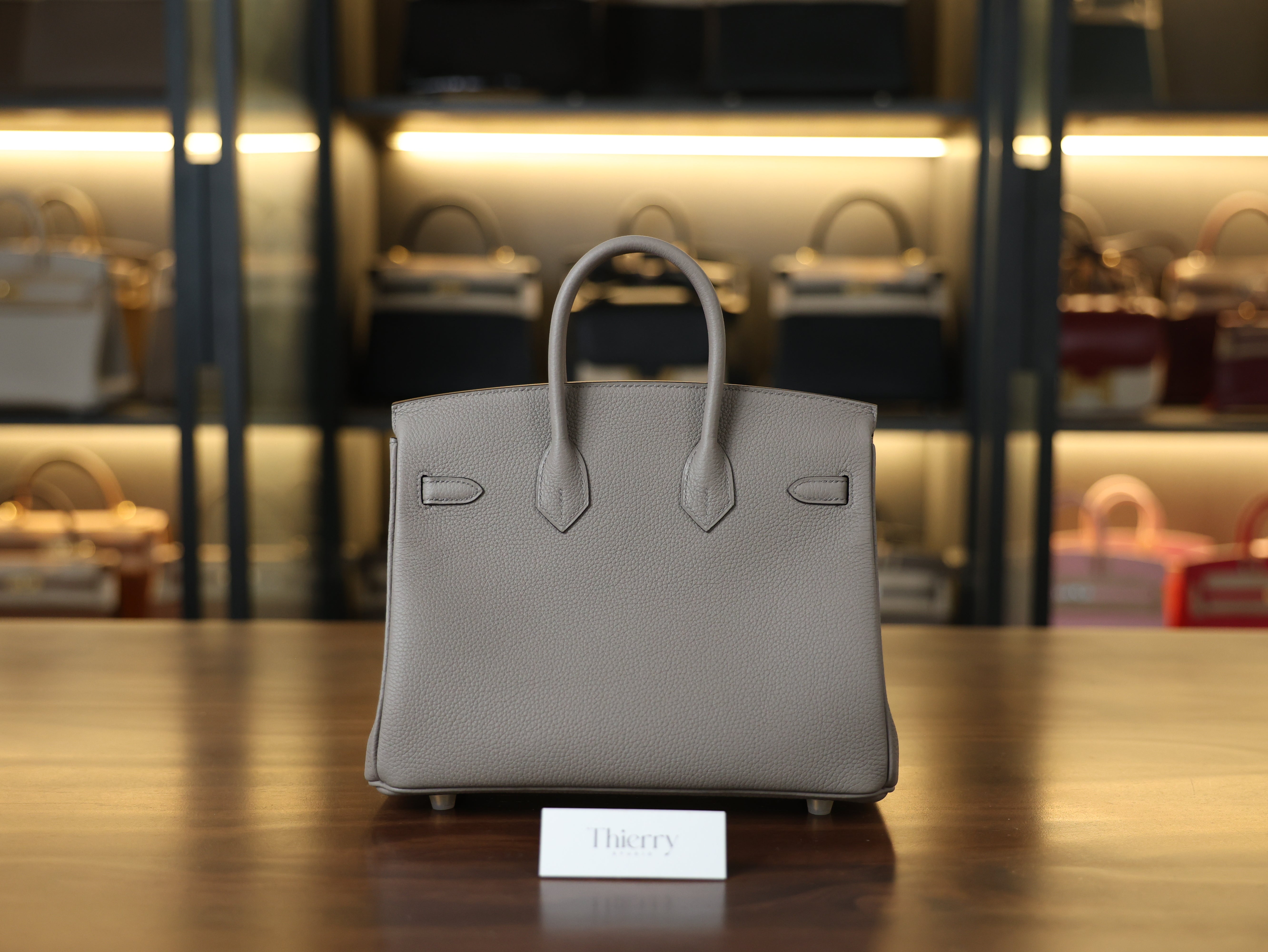 Birkin 25 togo gris asphalte GHW