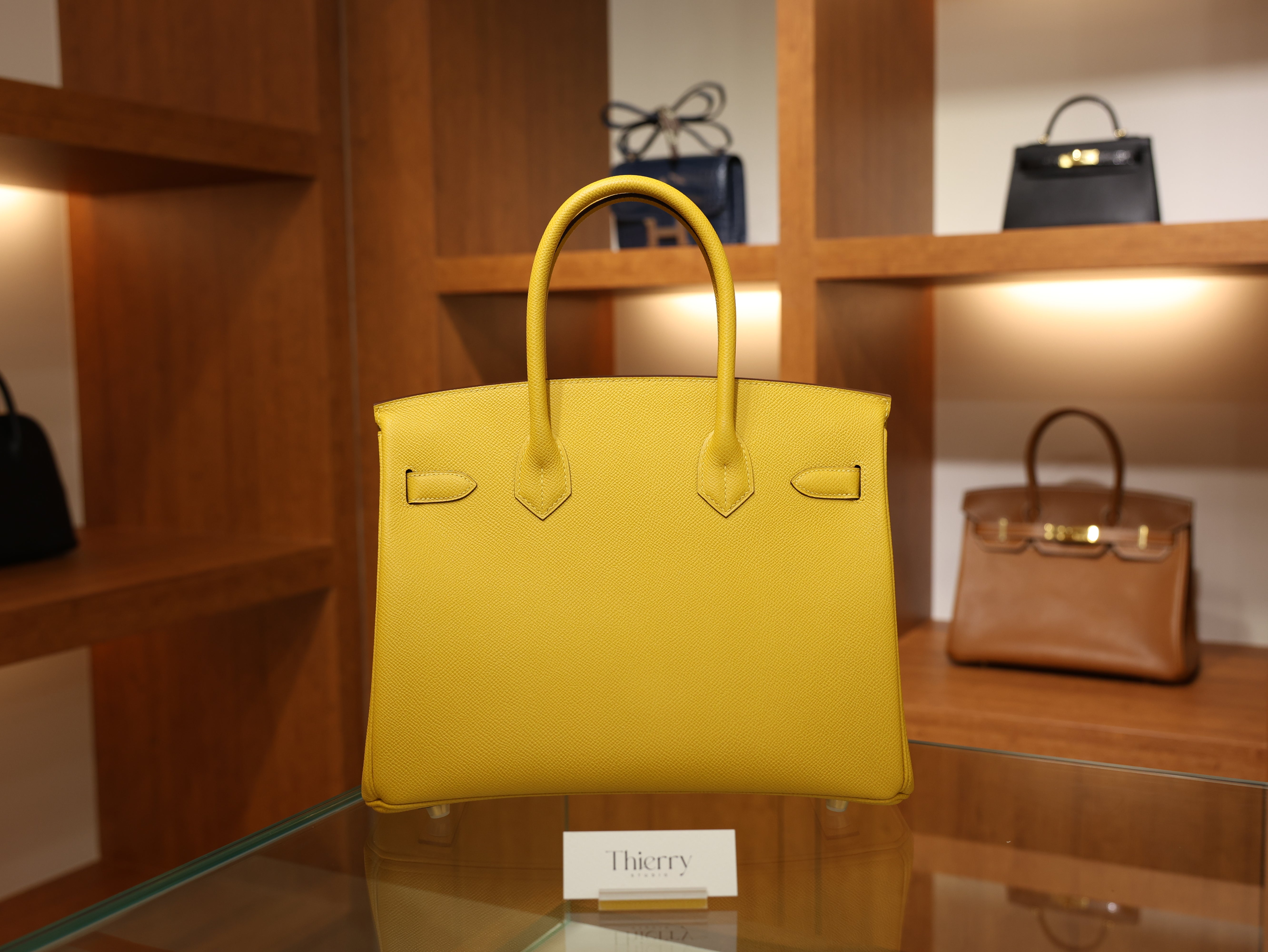 Birkin 30 epsom retourne jaune ambre GHW