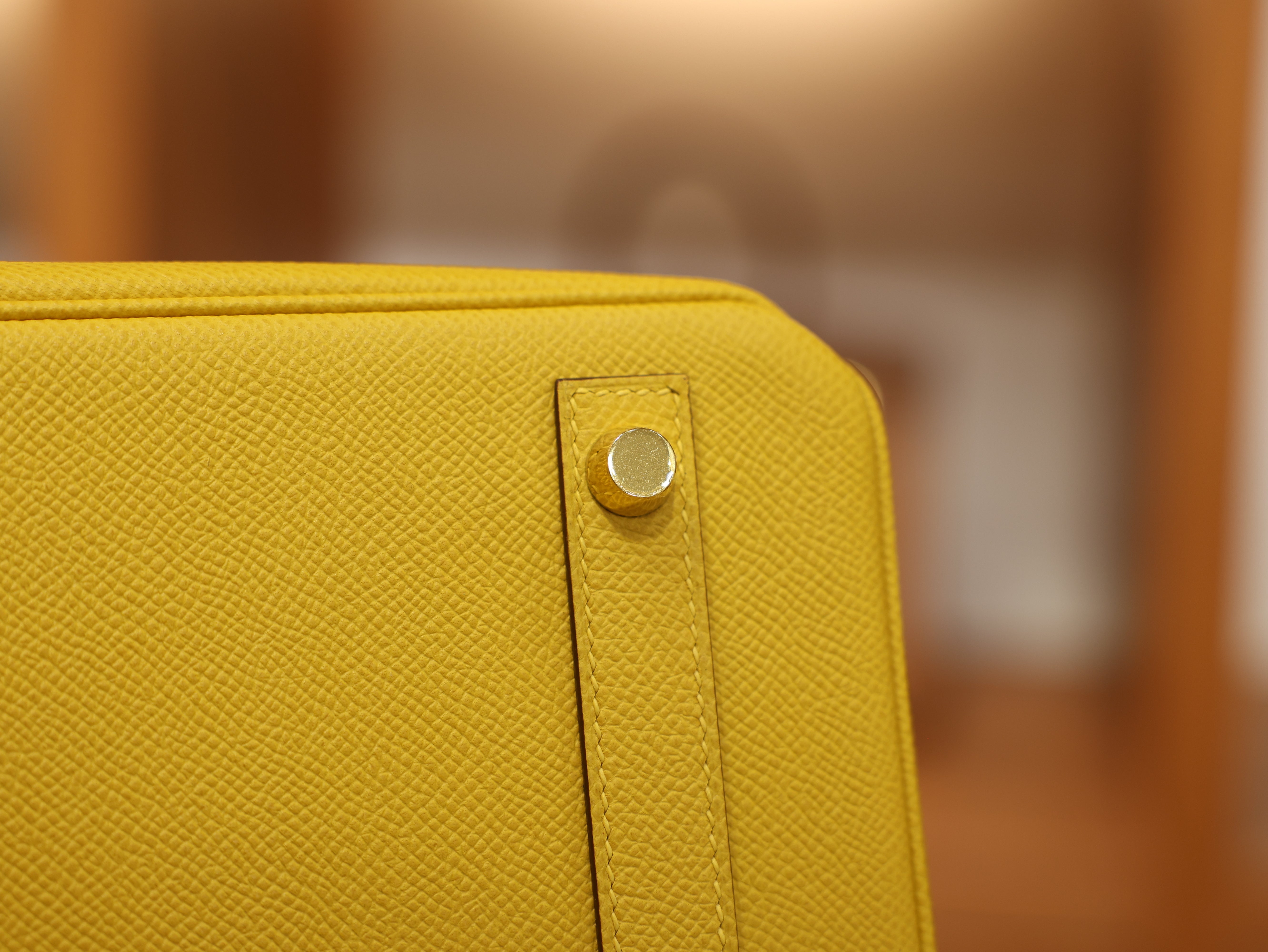 Birkin 30 epsom retourne jaune ambre GHW