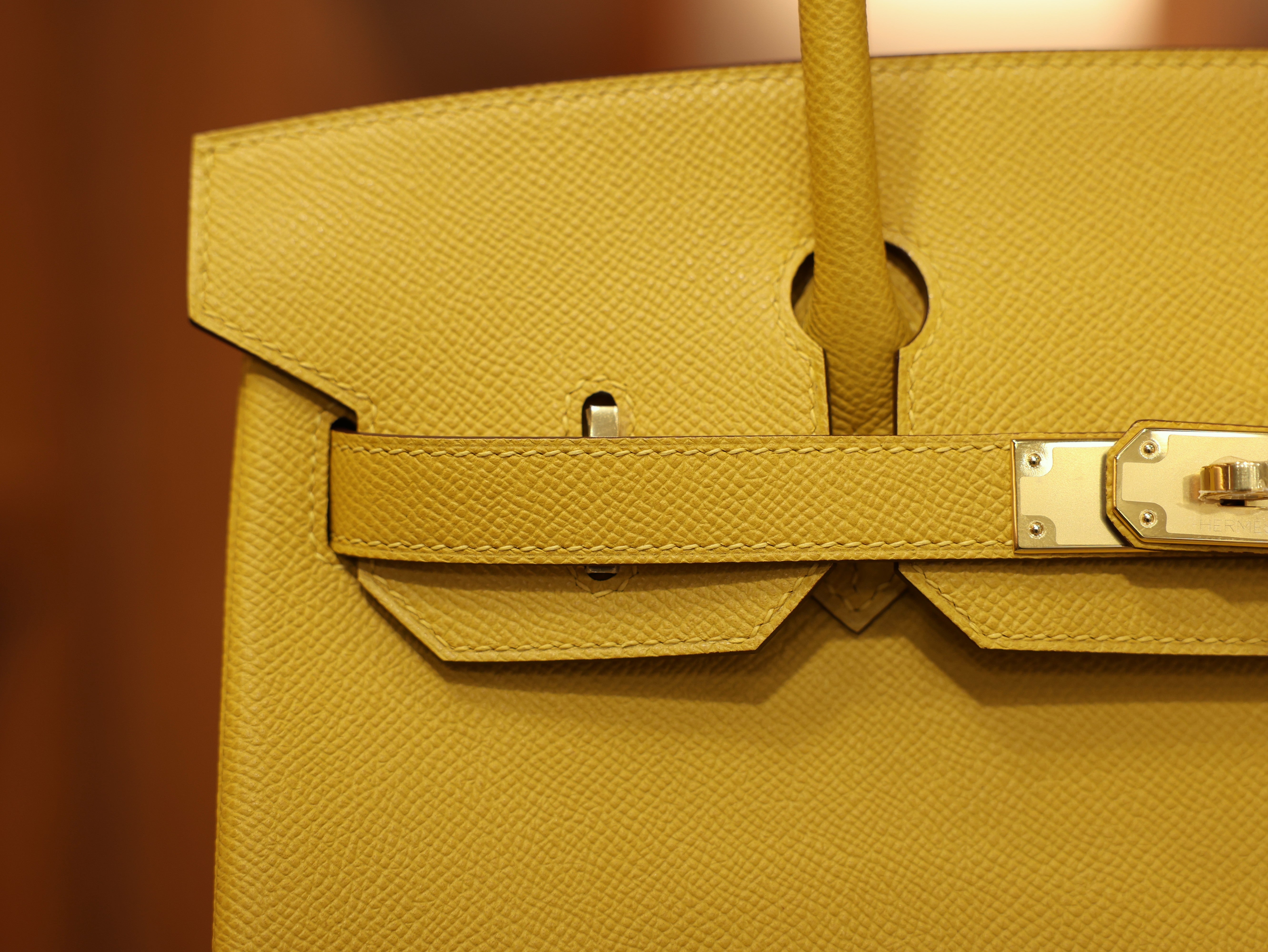 Birkin 30 epsom retourne jaune ambre GHW