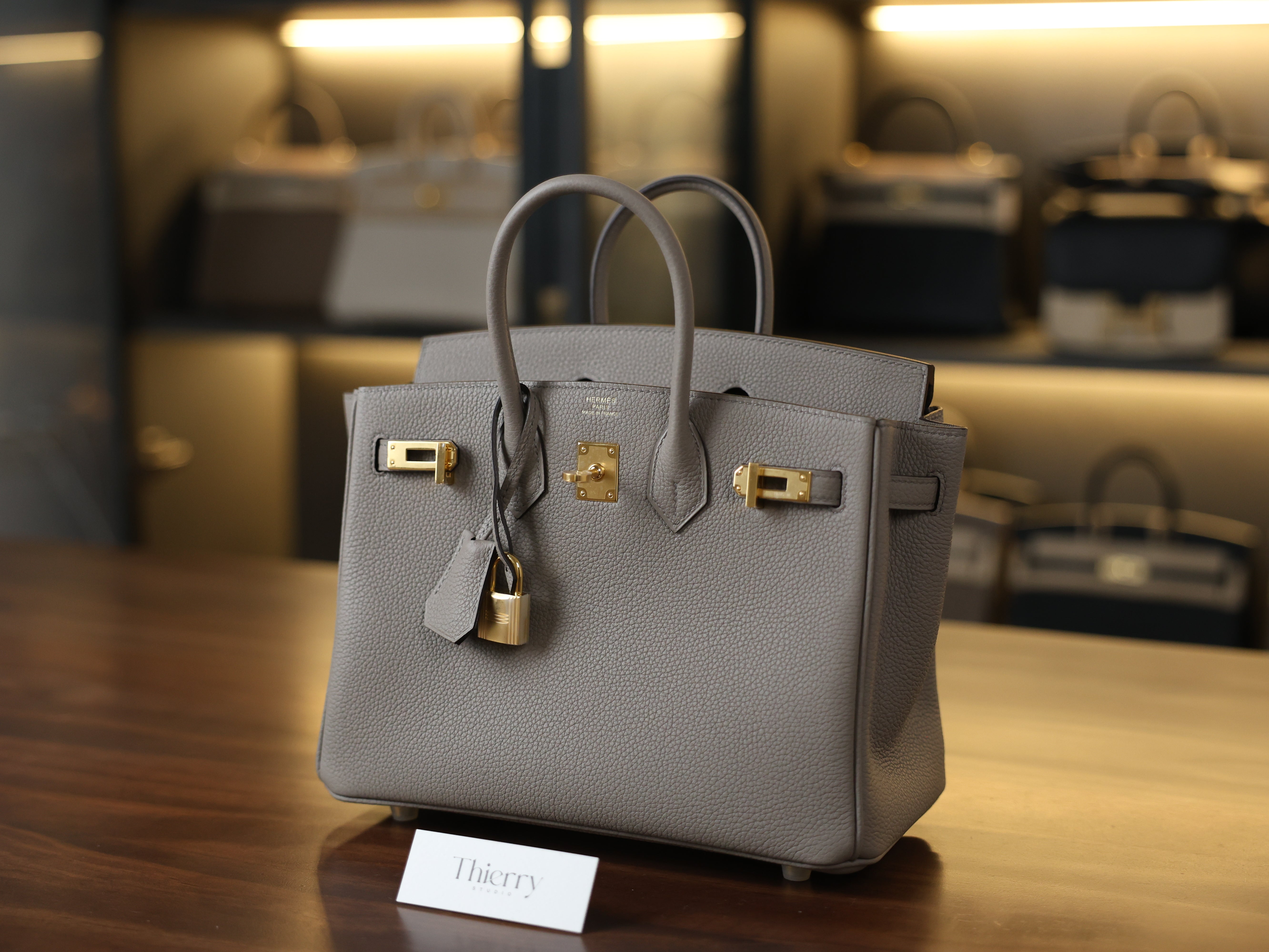 Birkin 25 togo gris asphalte GHW