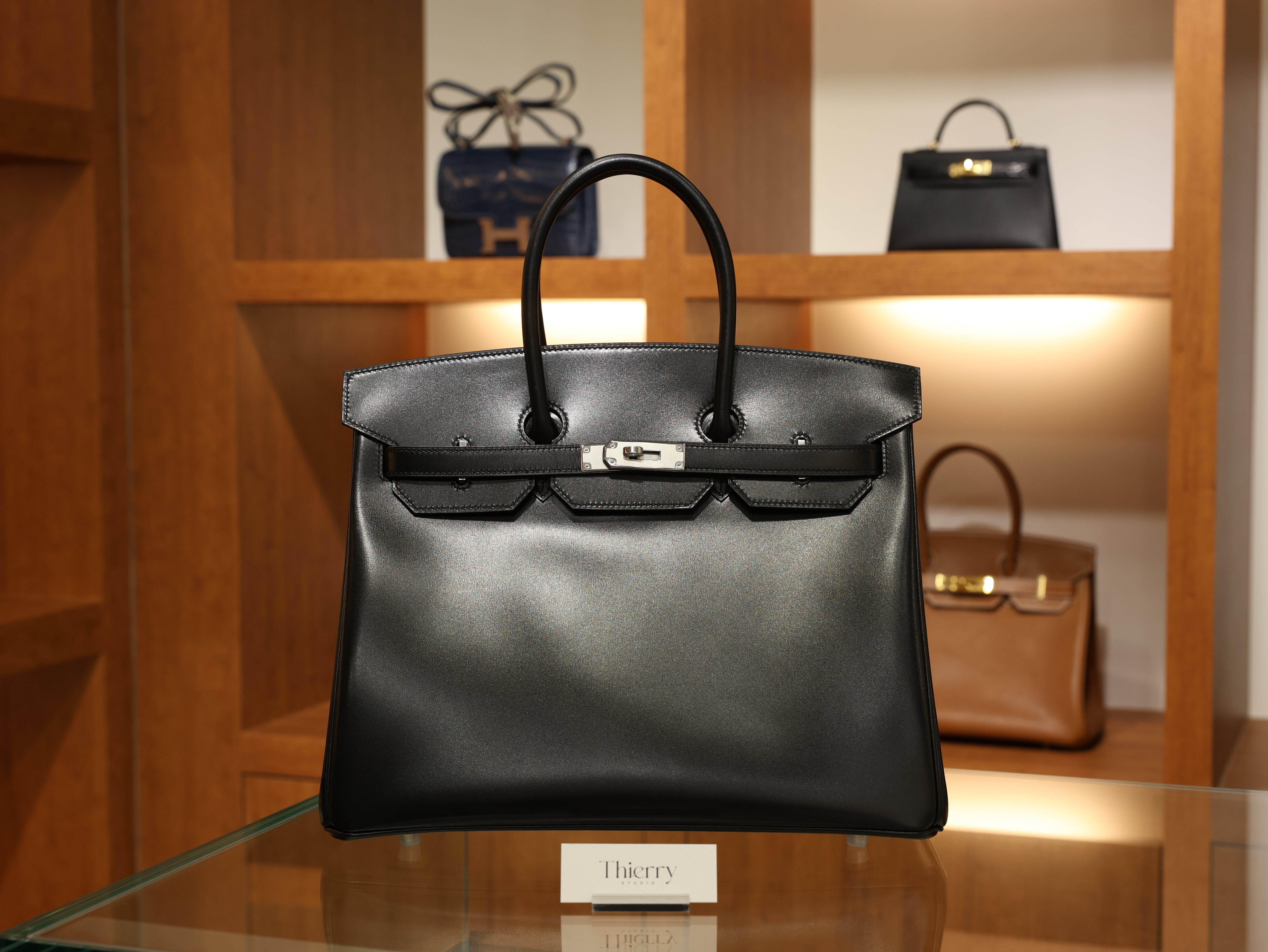 Birkin 35 box black PHW