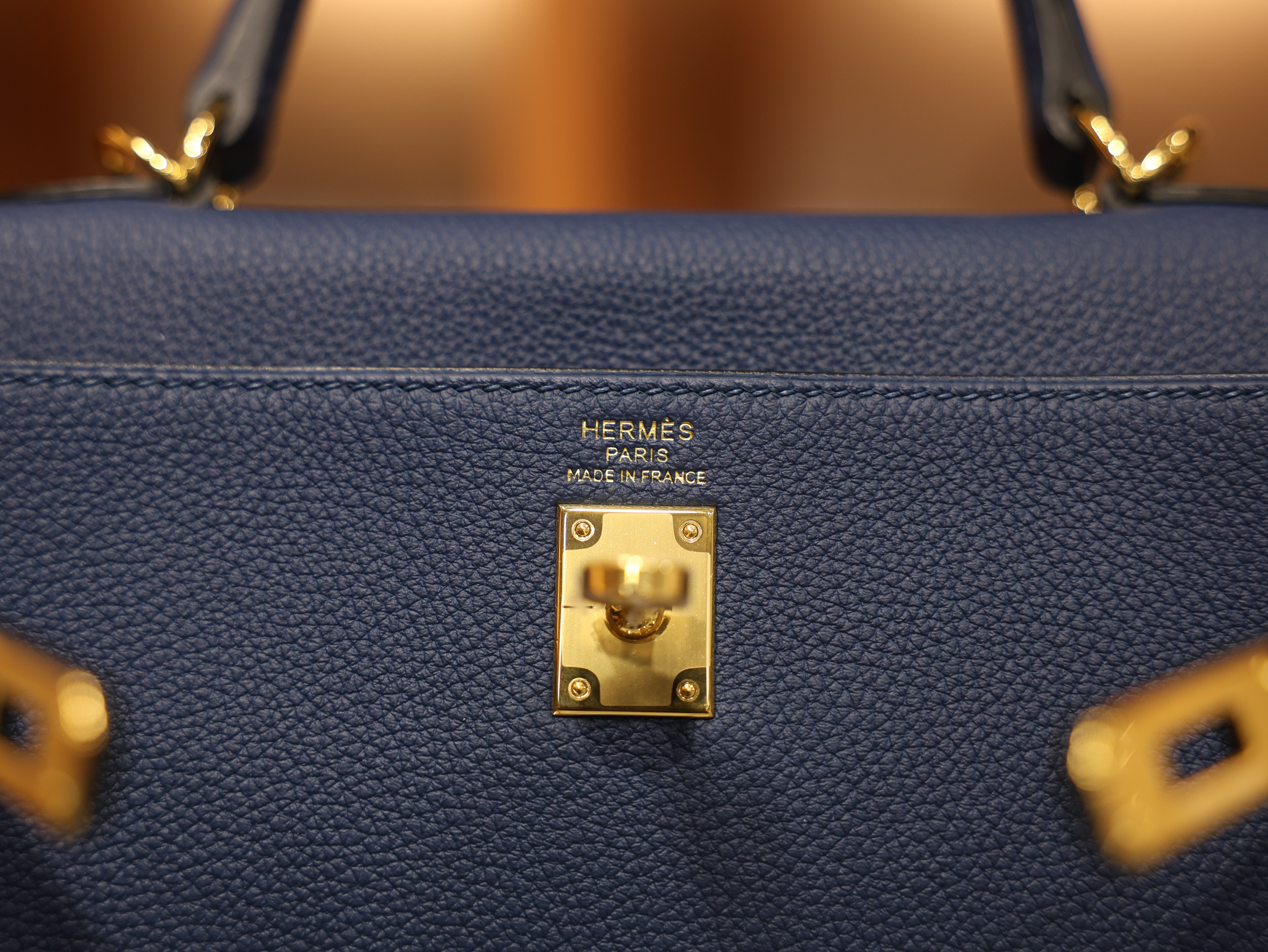 Kelly 25 togo blue de prusse GHW