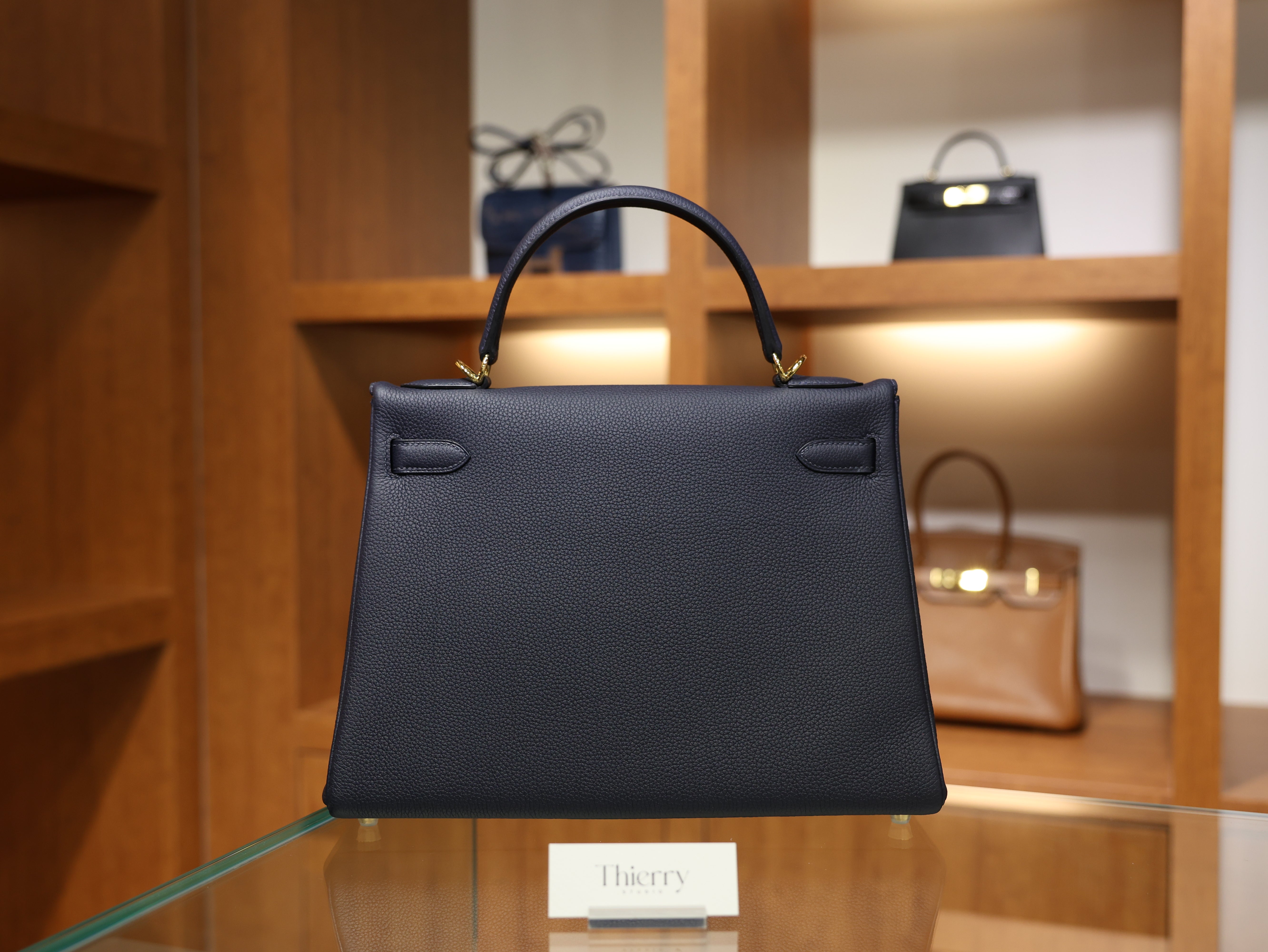 Kelly 32 togo blue nuit GHW