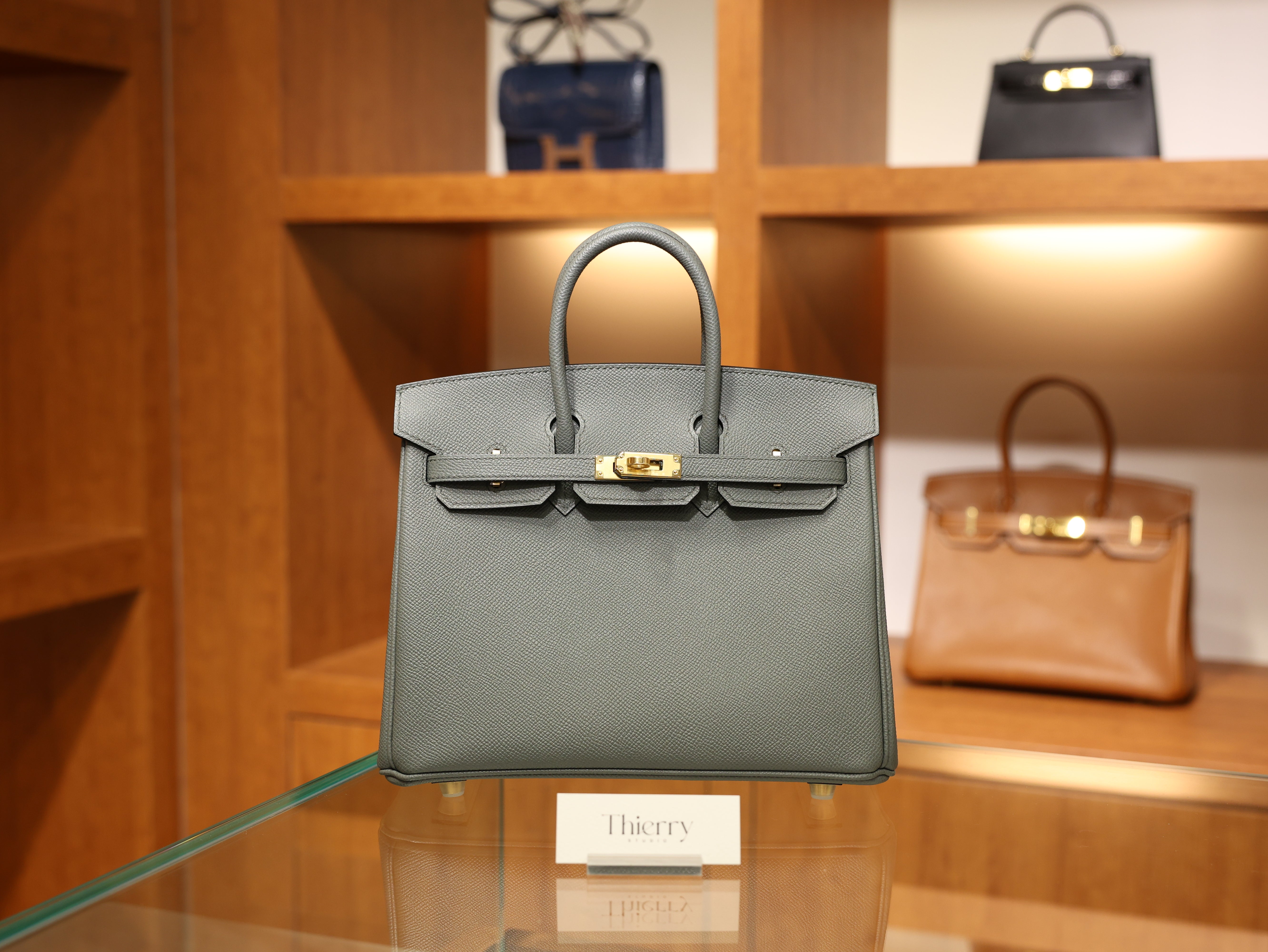 Birkin 25 togo vert amande GHW