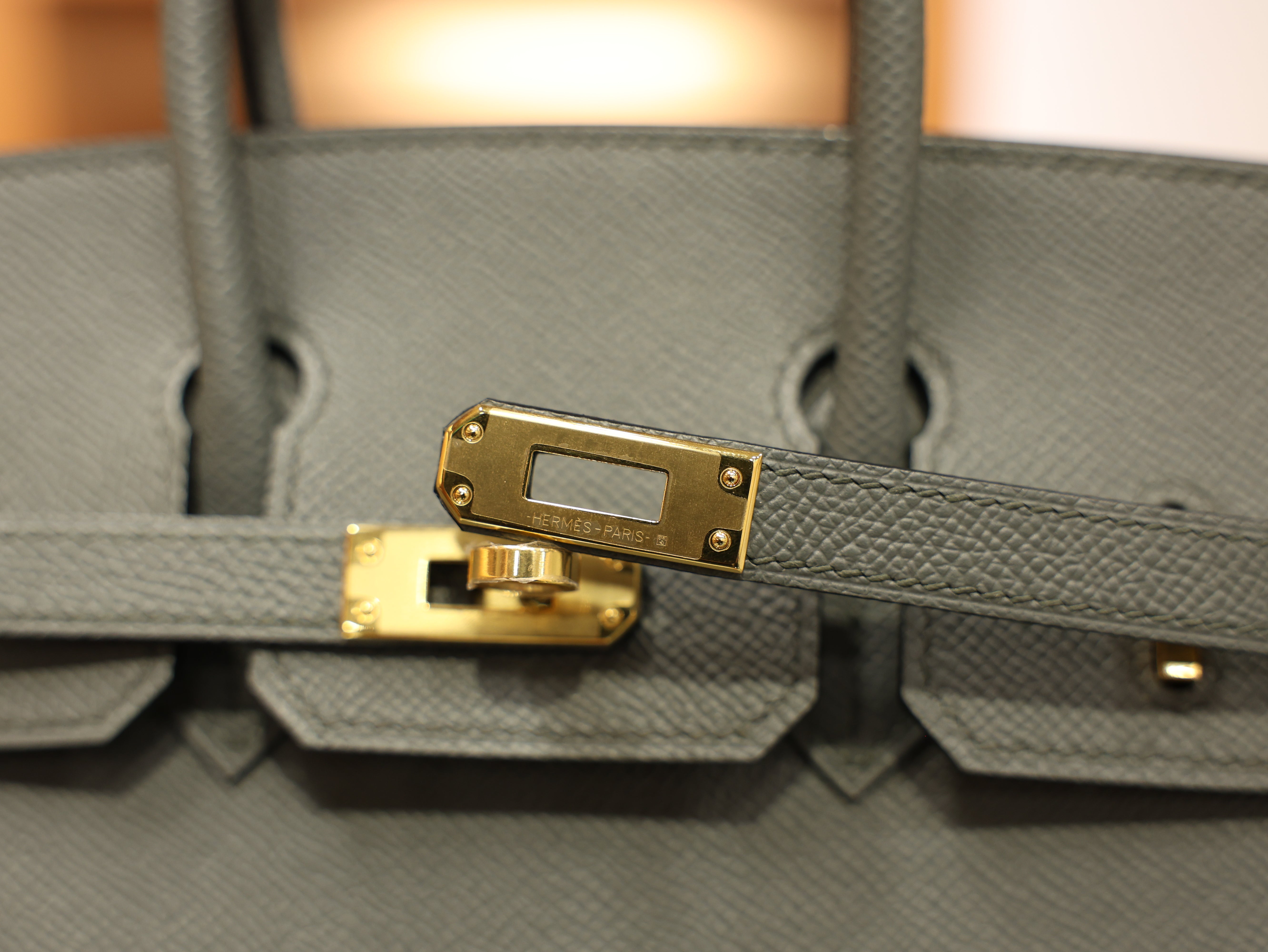 Birkin 25 togo vert amande GHW