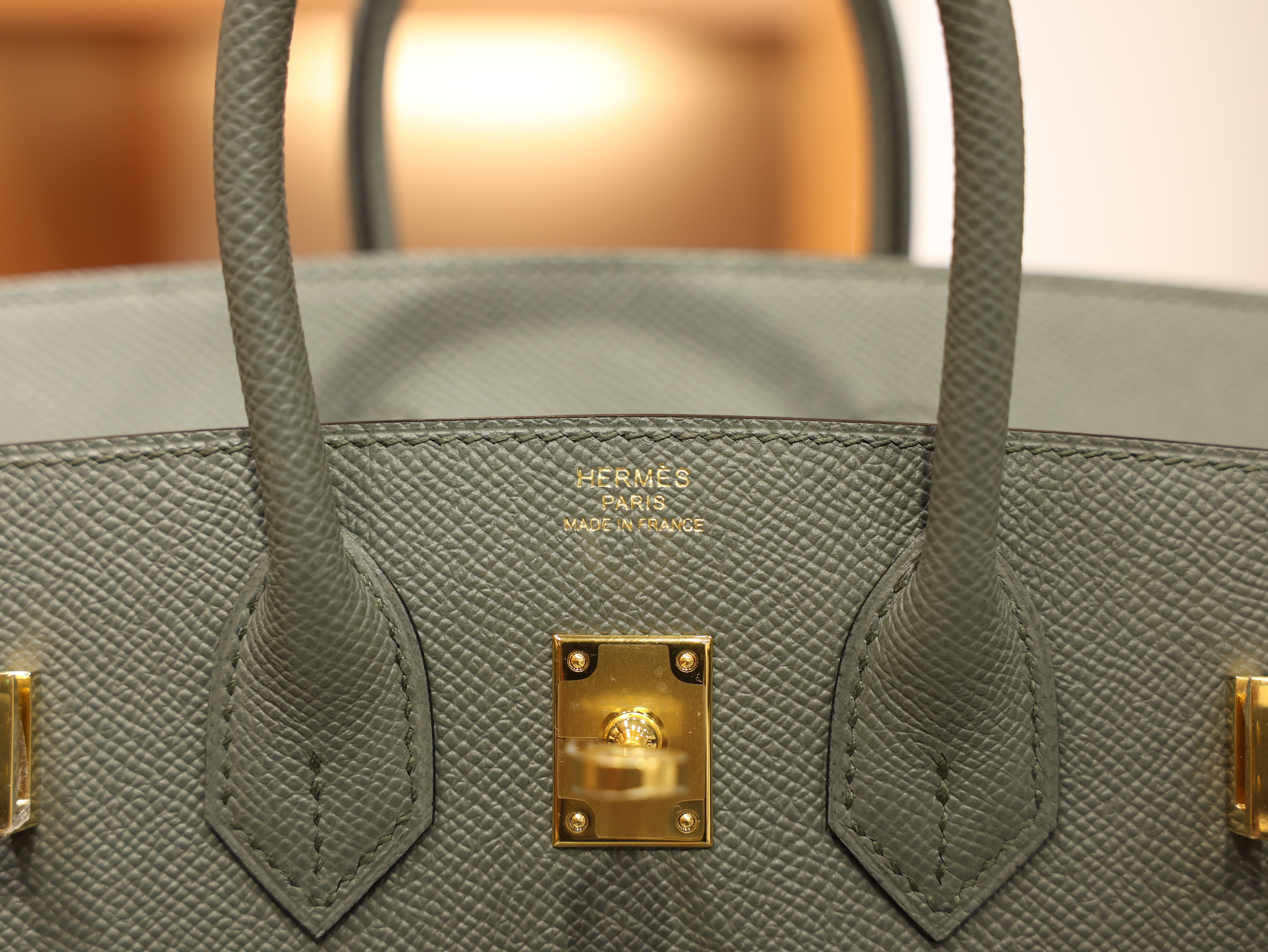 Birkin 25 togo vert amande GHW