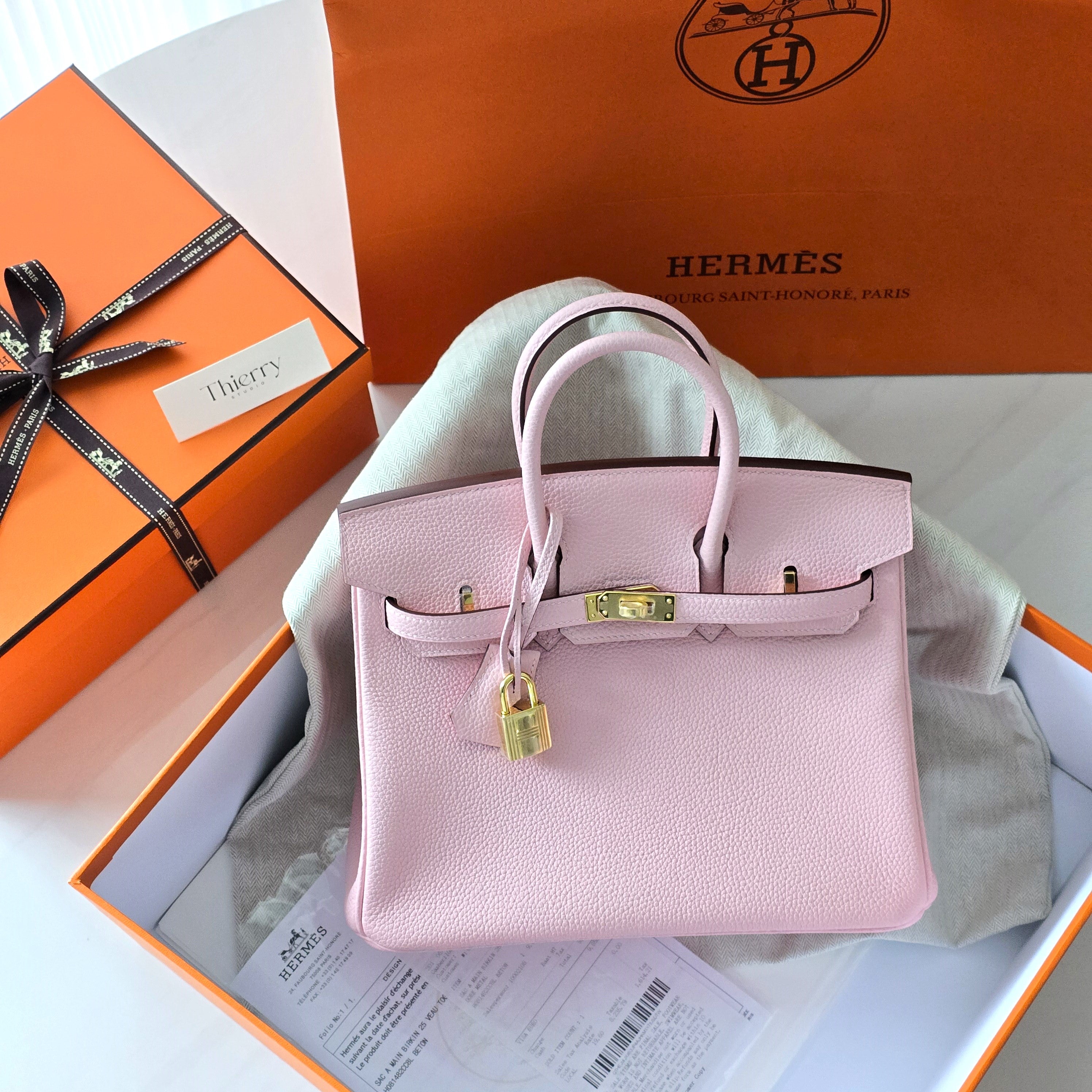 Birkin 25 togo rose sakura GHW