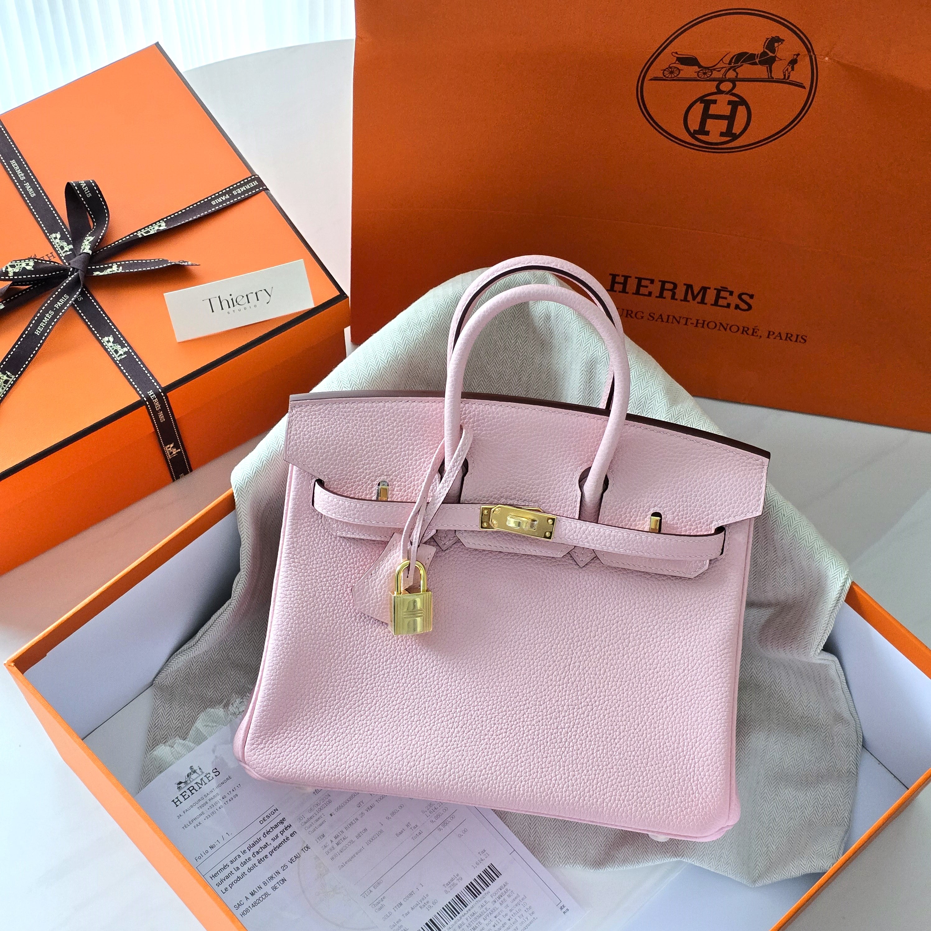 Birkin 25 togo rose sakura GHW