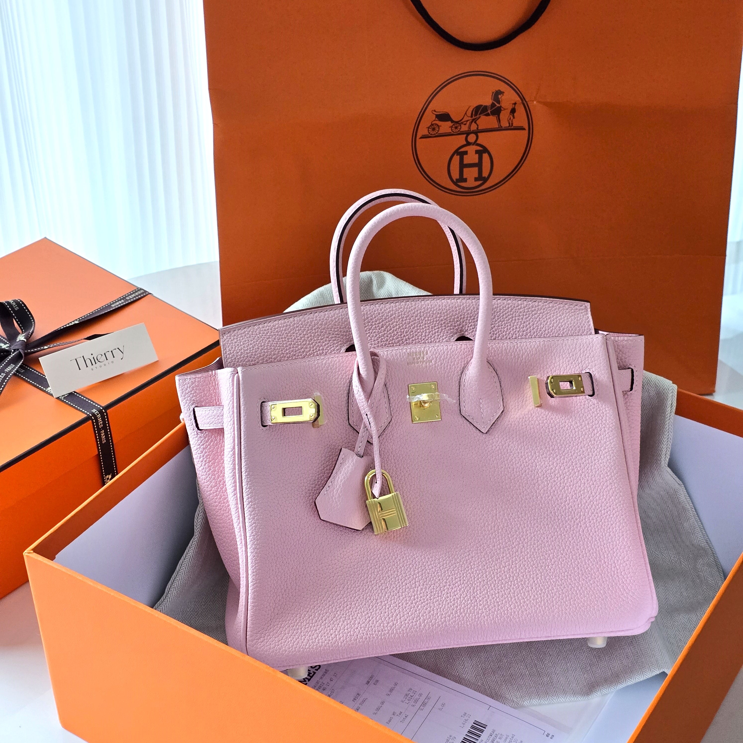 Birkin 25 togo rose sakura GHW