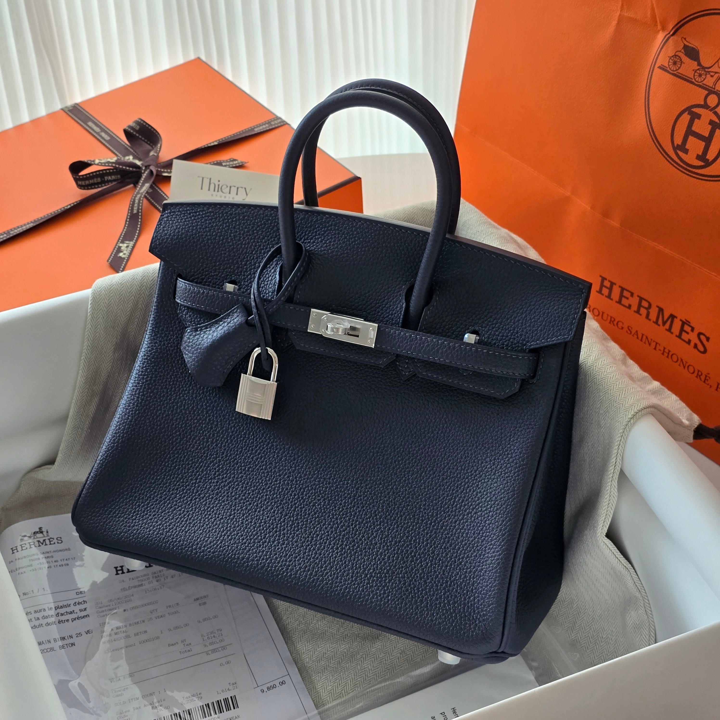 Birkin 25 togo blue nuit PHW