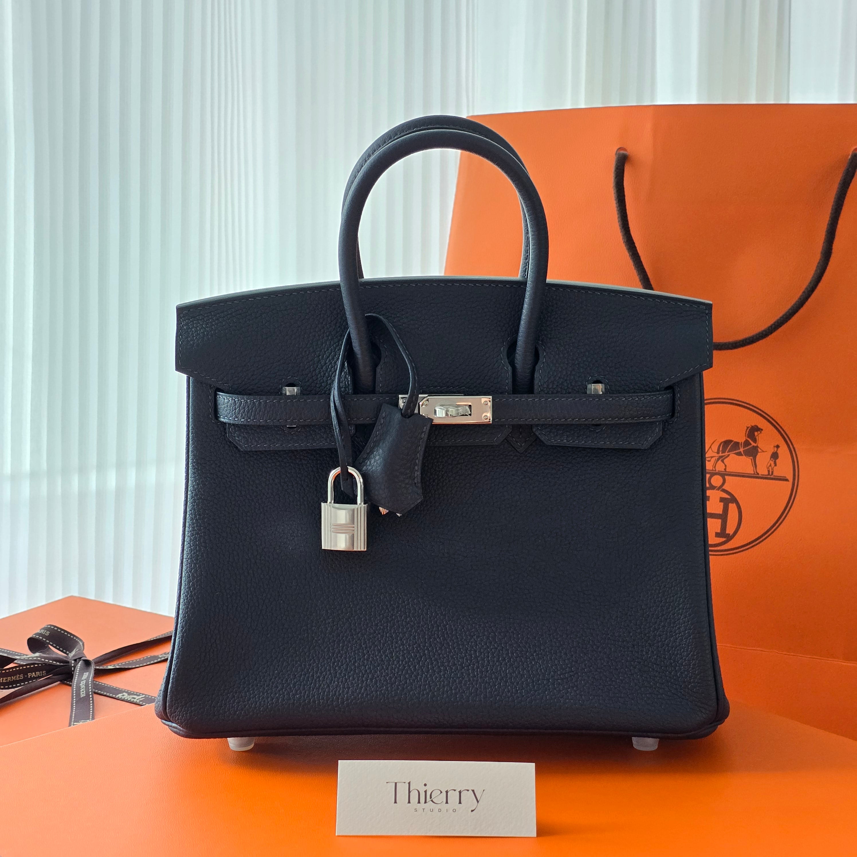 Birkin 25 togo blue nuit PHW