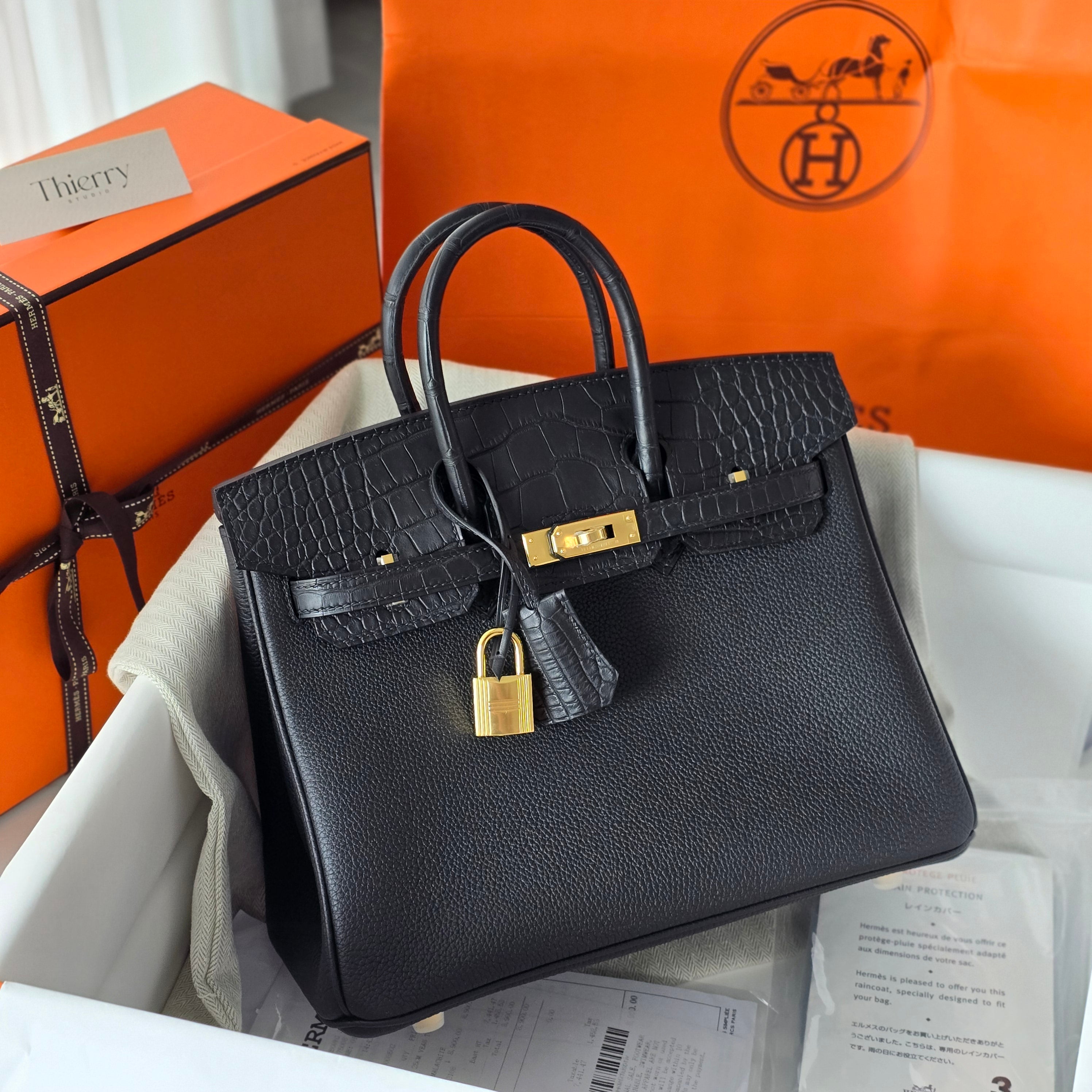 Birkin 25 touch matt black GHW