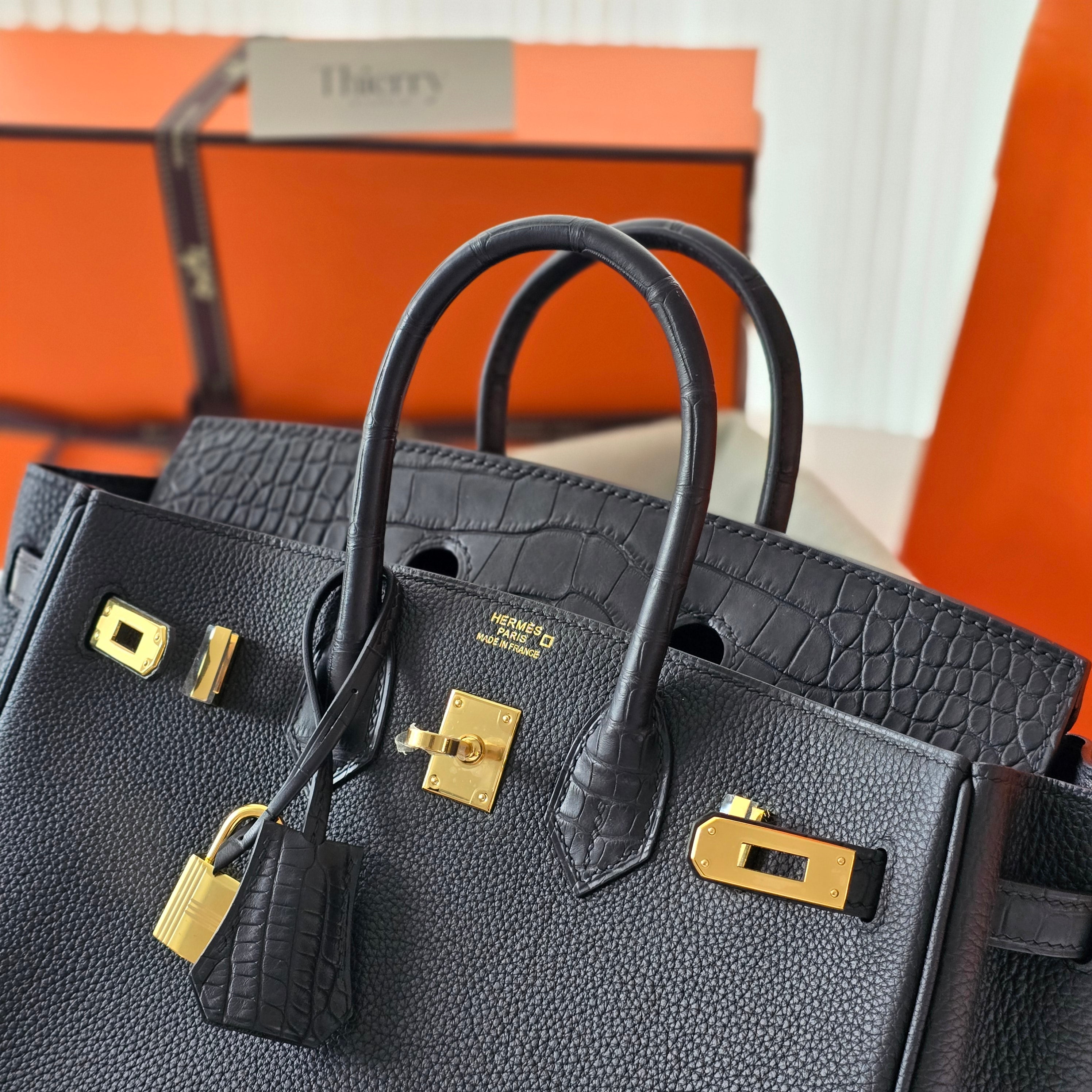 Birkin 25 touch matt black GHW