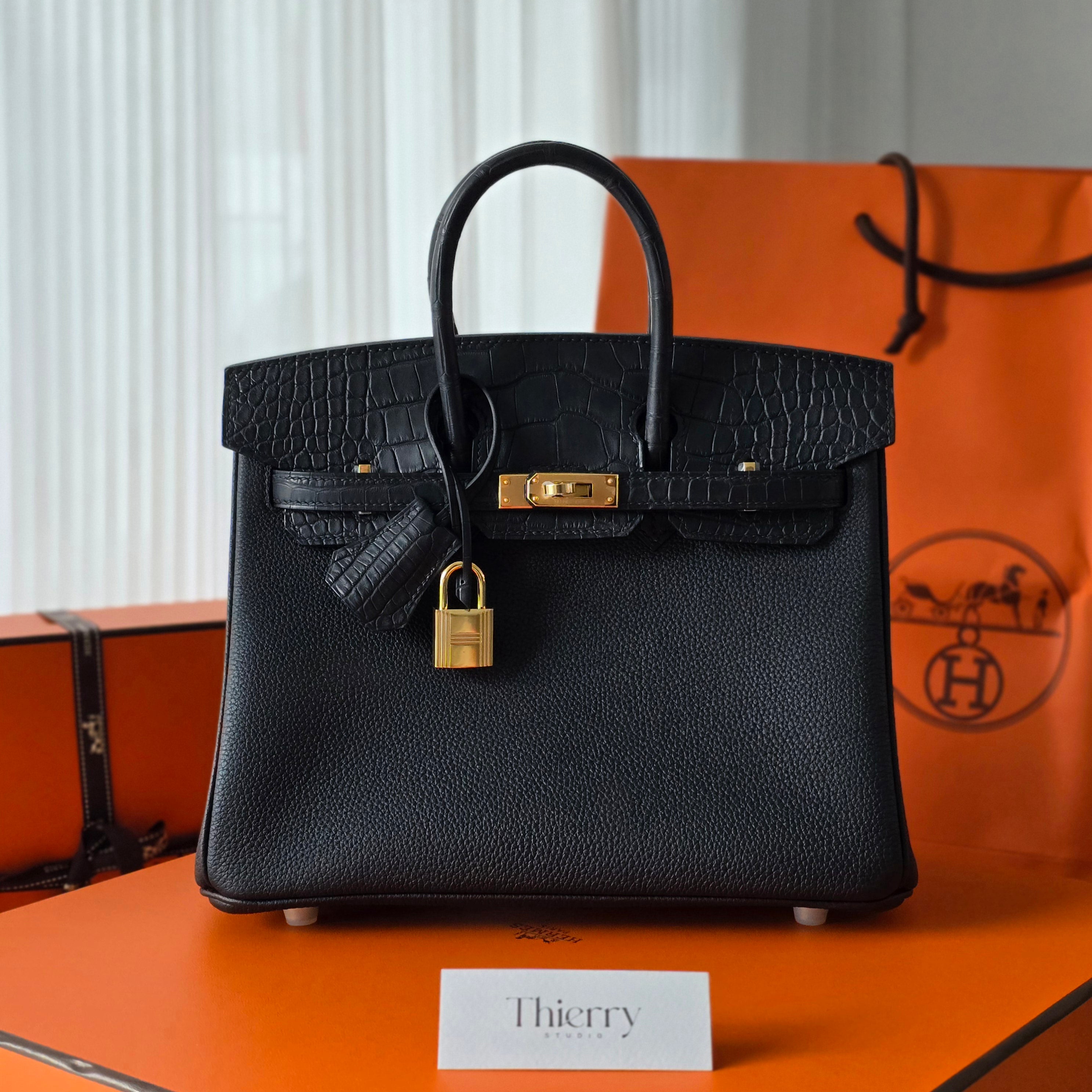 Birkin 25 touch matt black GHW