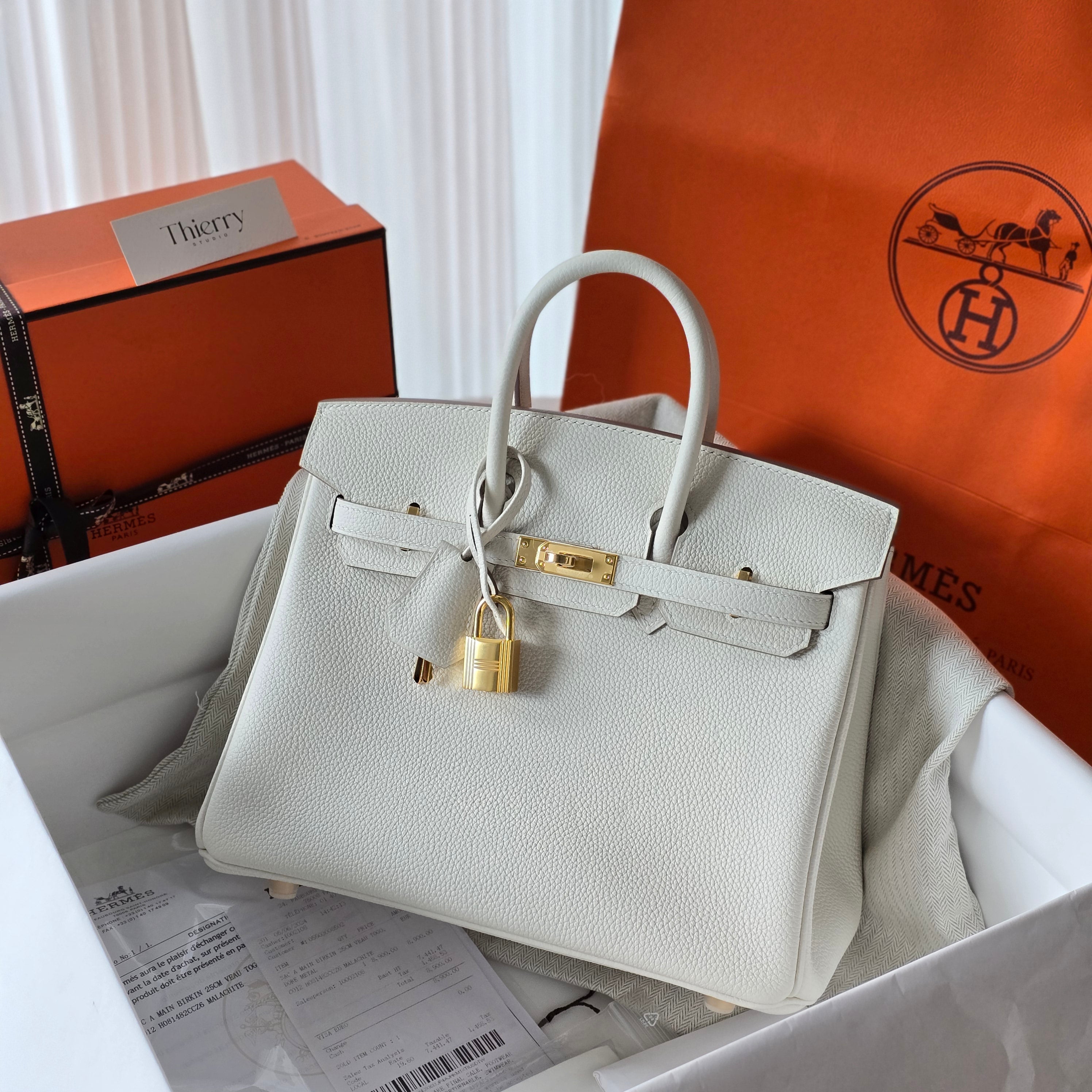 Birkin 25 togo mushroom GHW