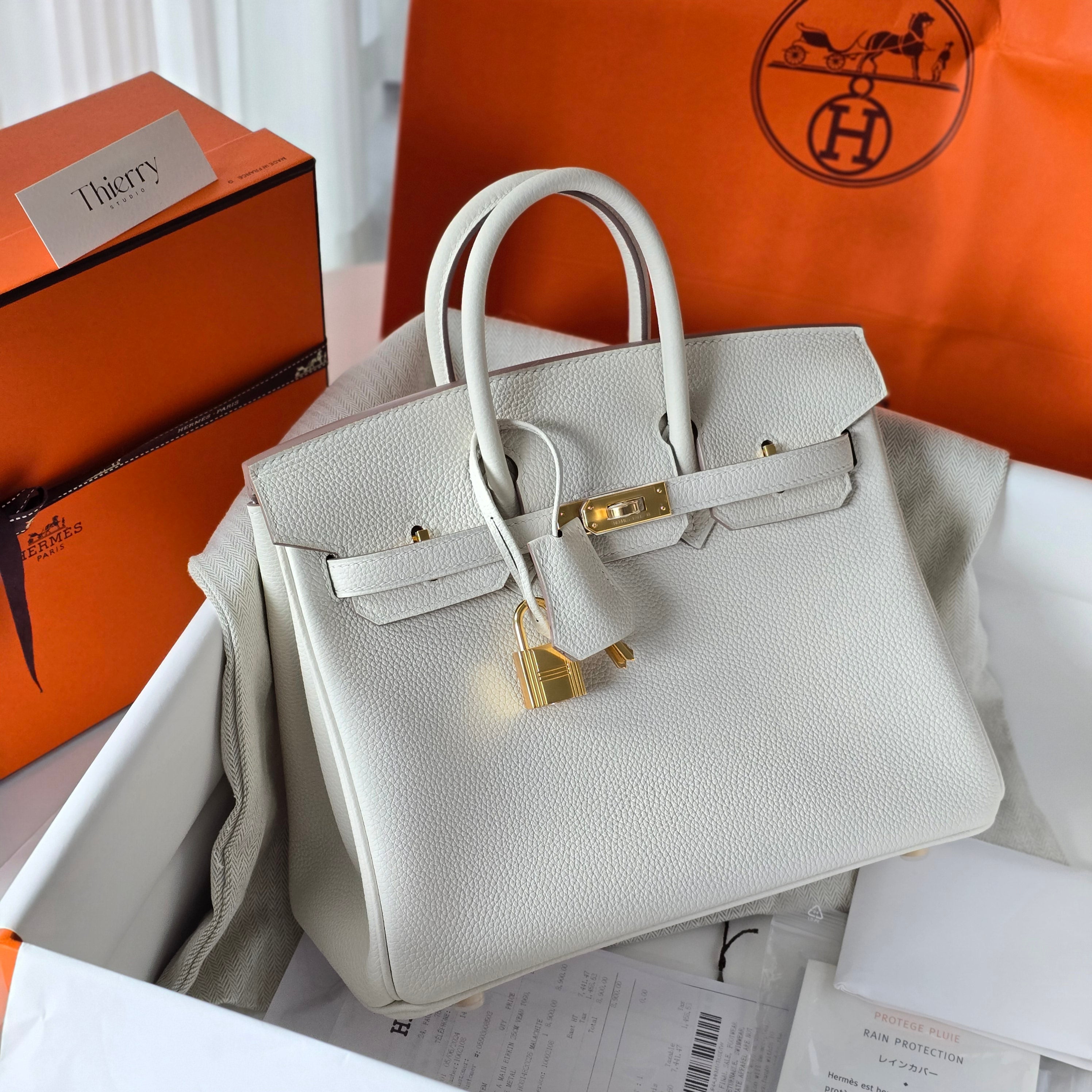 Birkin 25 togo mushroom GHW