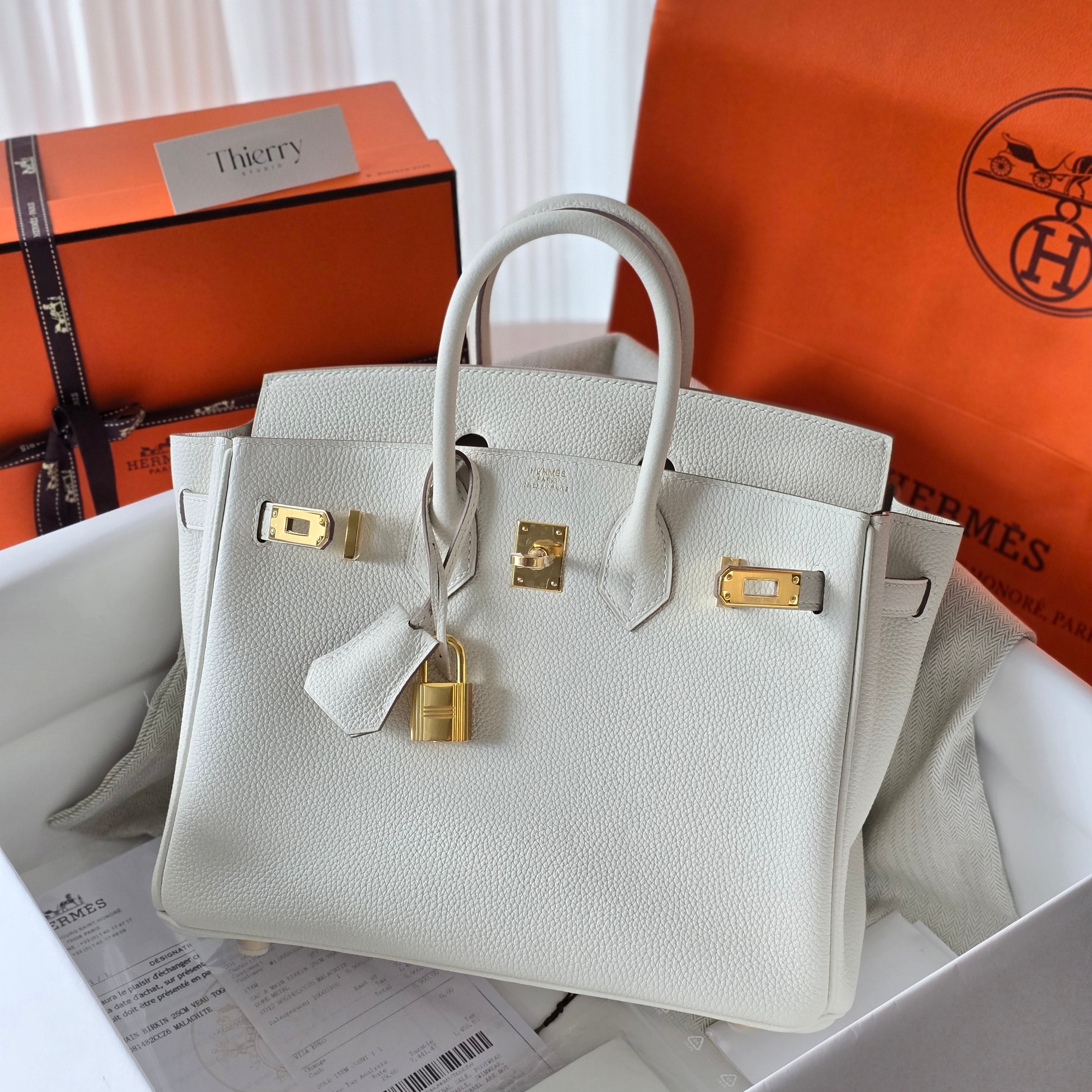 Birkin 25 togo mushroom GHW