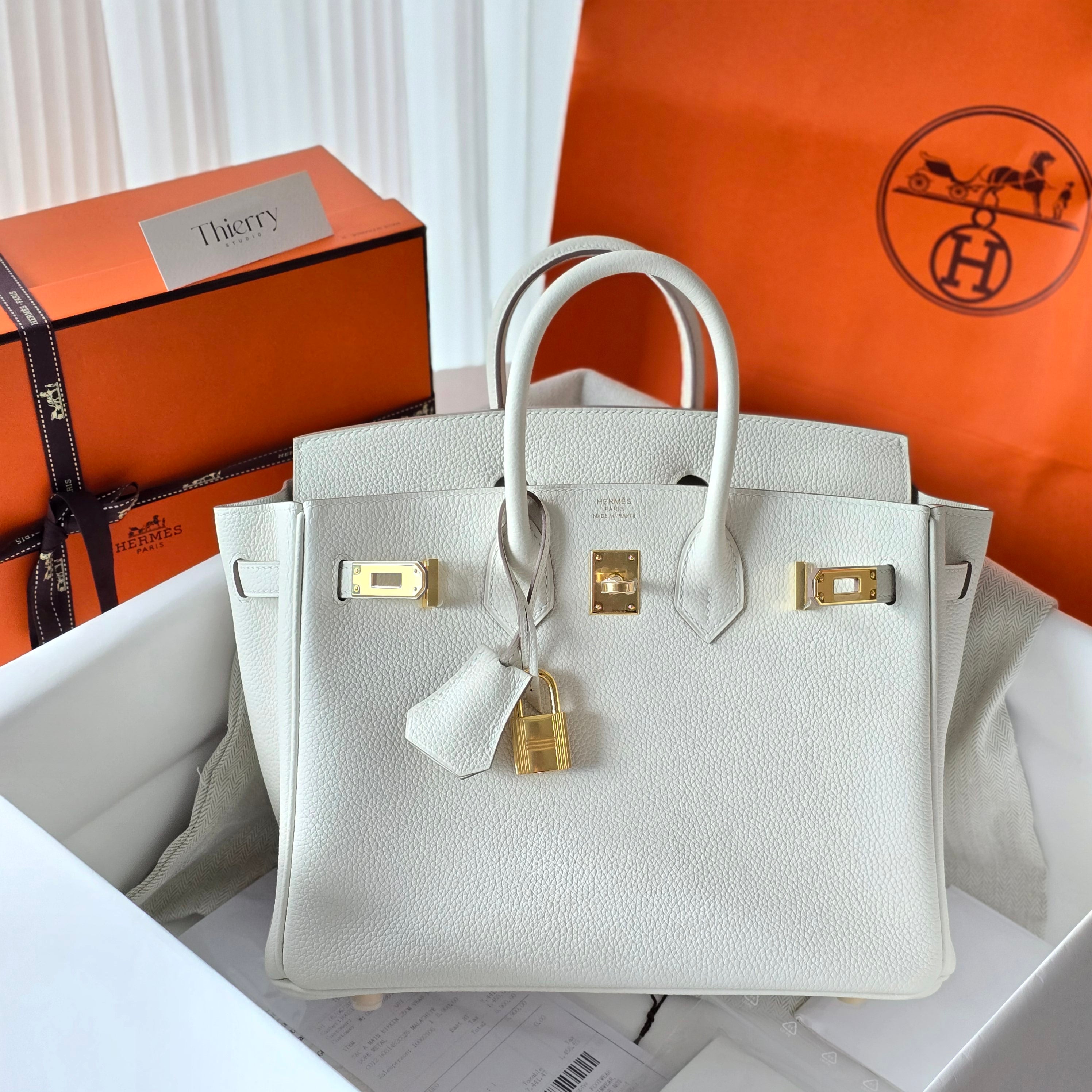 Birkin 25 togo mushroom GHW