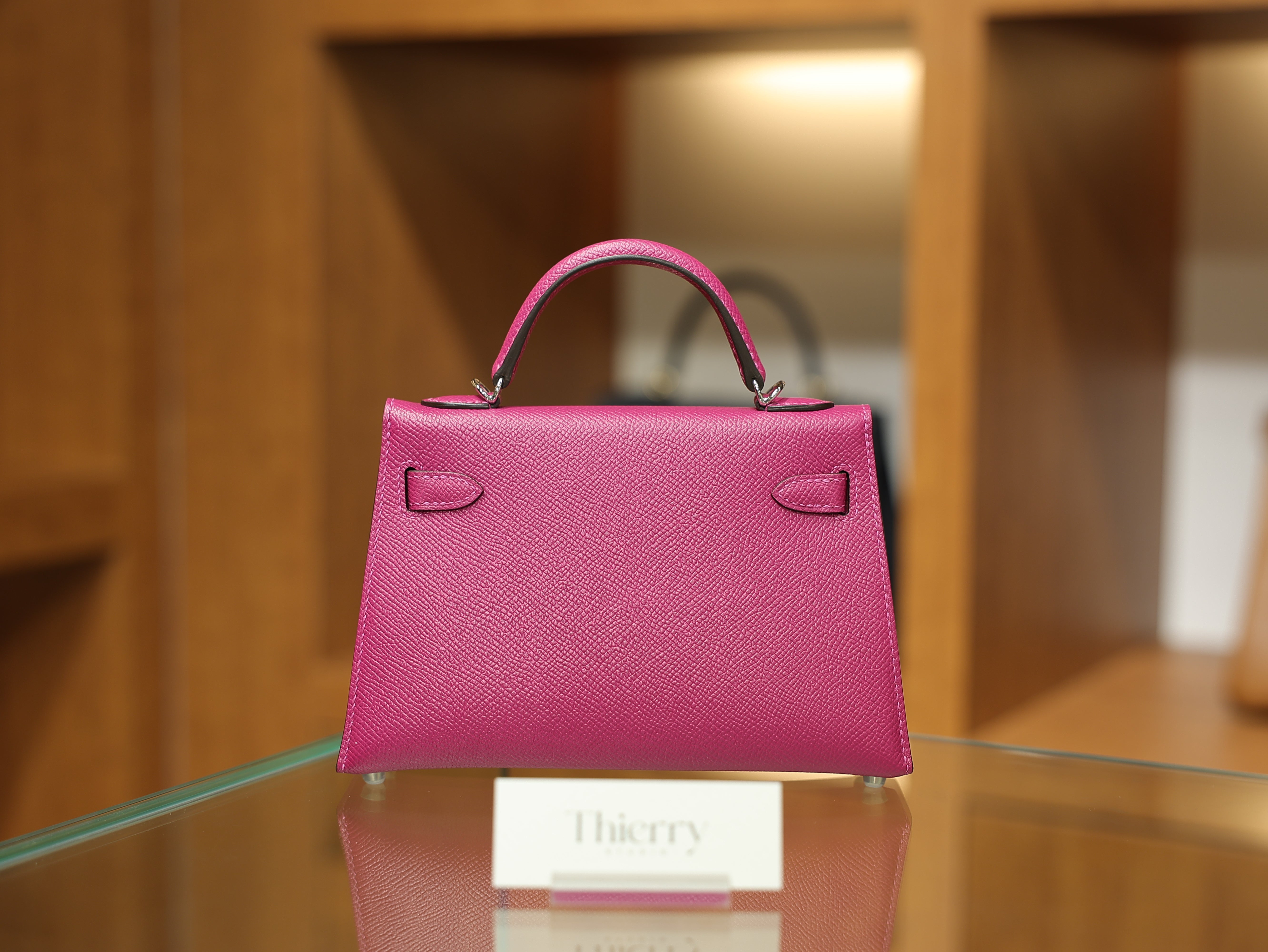 Kelly mini 2 epsom rose pourpre PHW