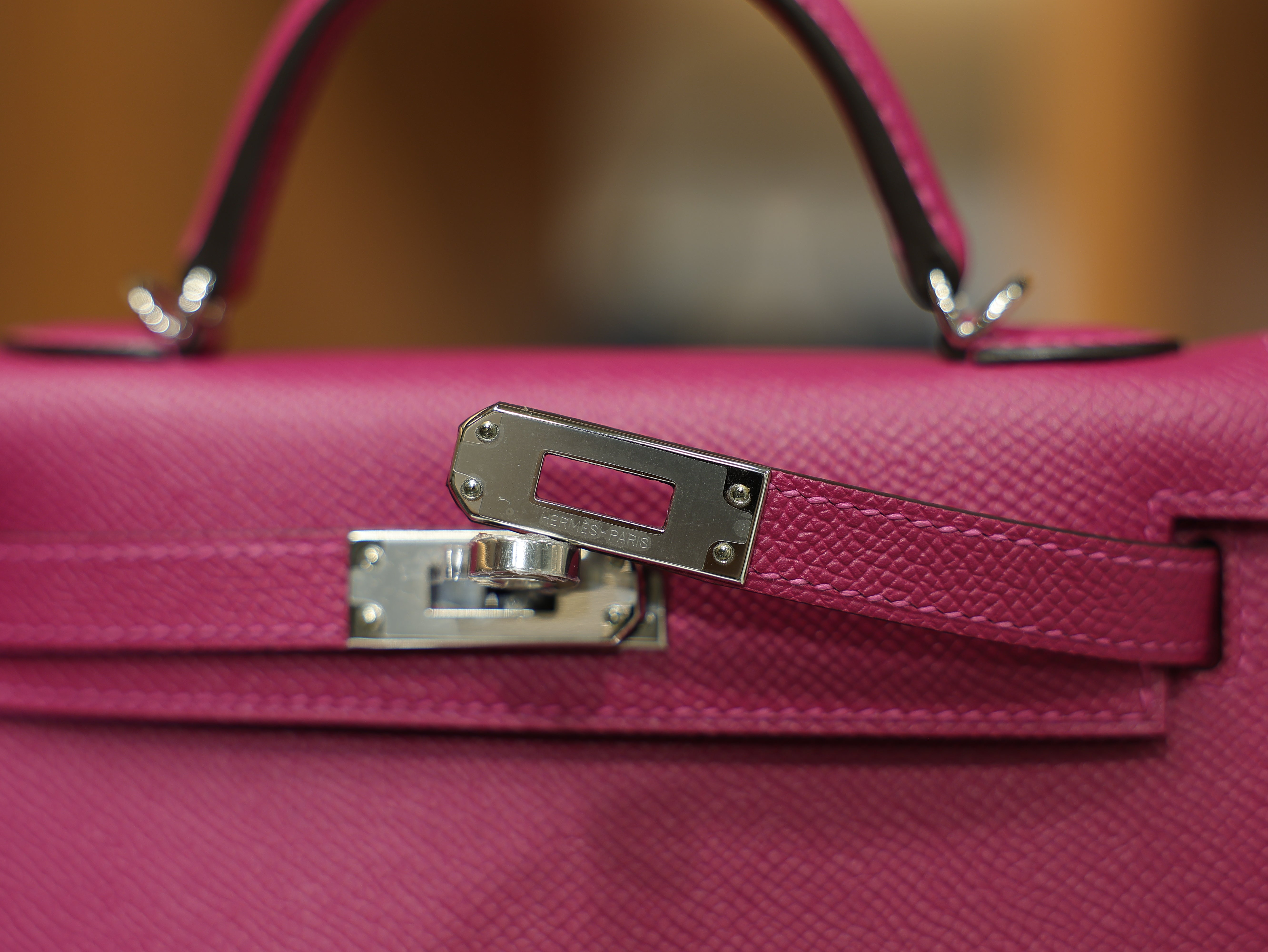 Kelly mini 2 epsom rose pourpre PHW