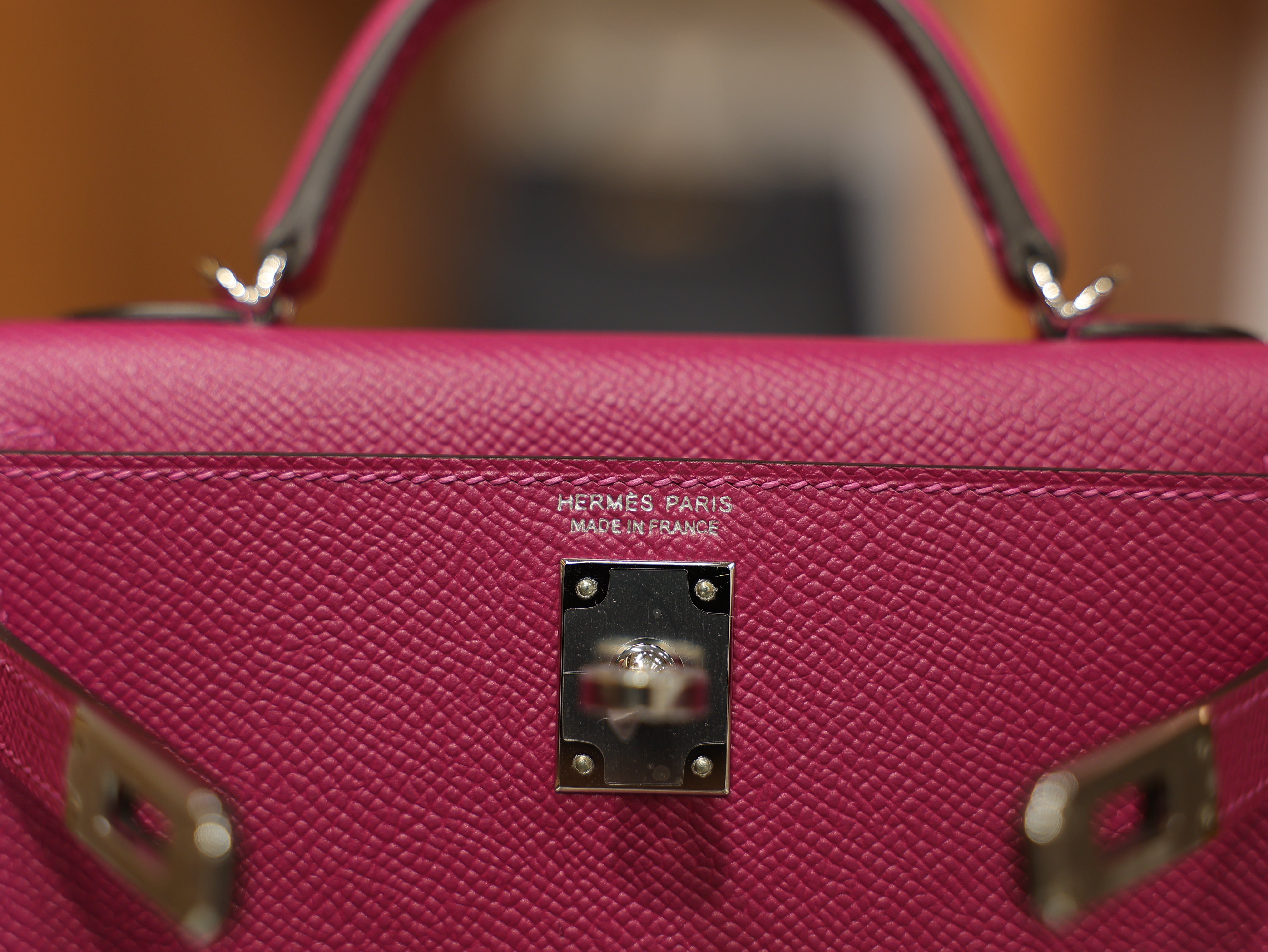 Kelly mini 2 epsom rose pourpre PHW