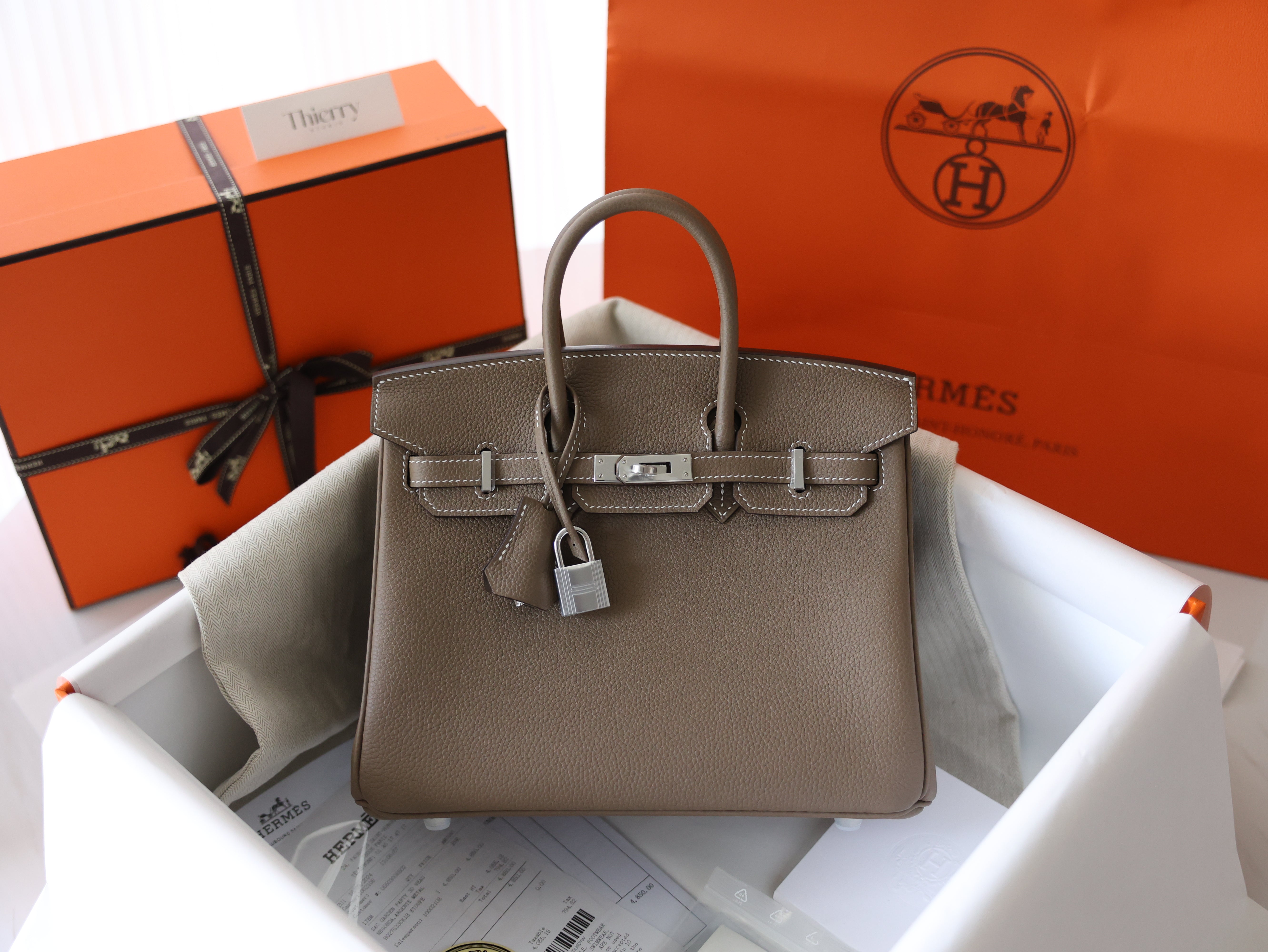 Birkin 25 togo etoupe PHW