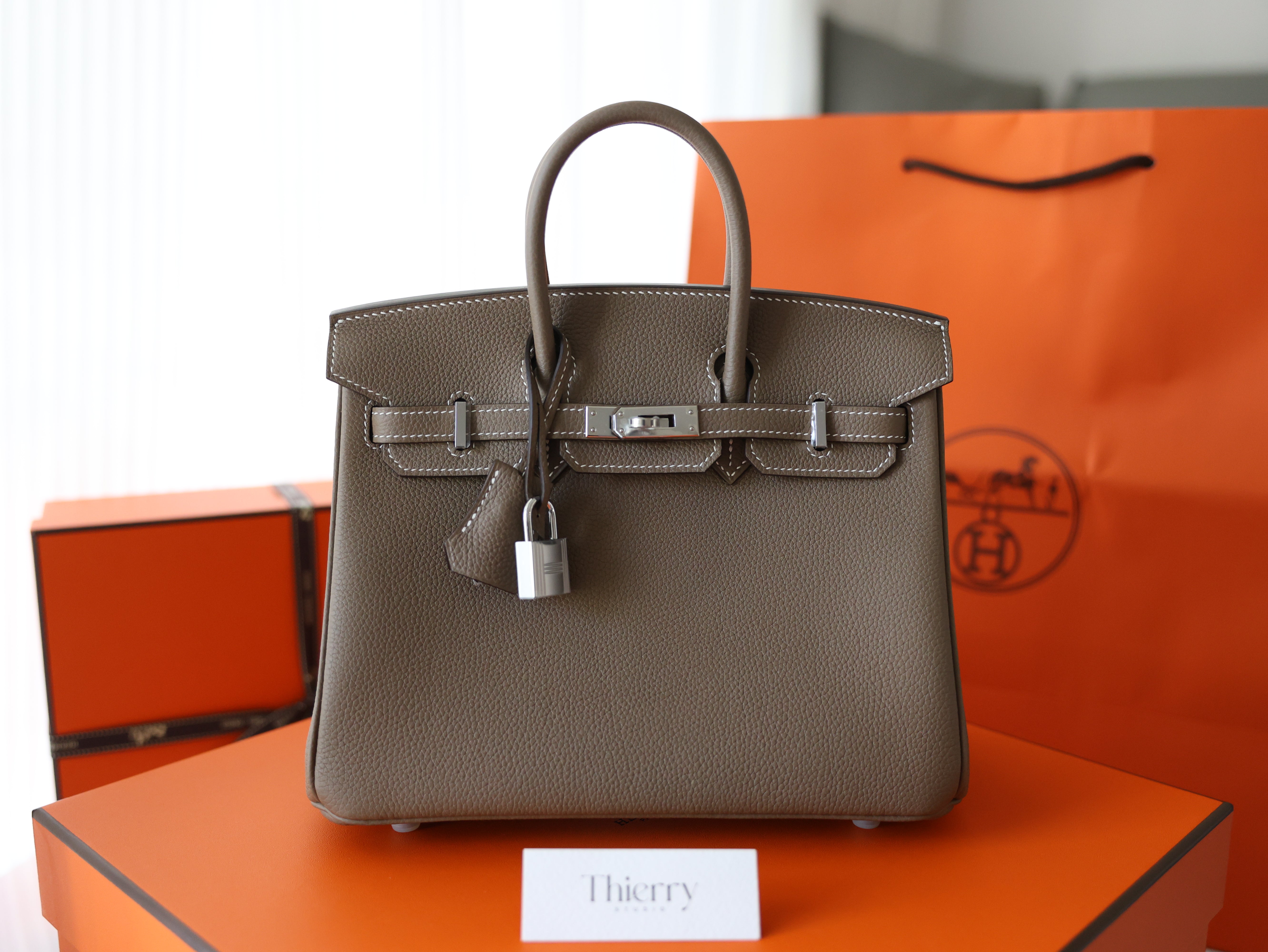 Birkin 25 togo etoupe PHW