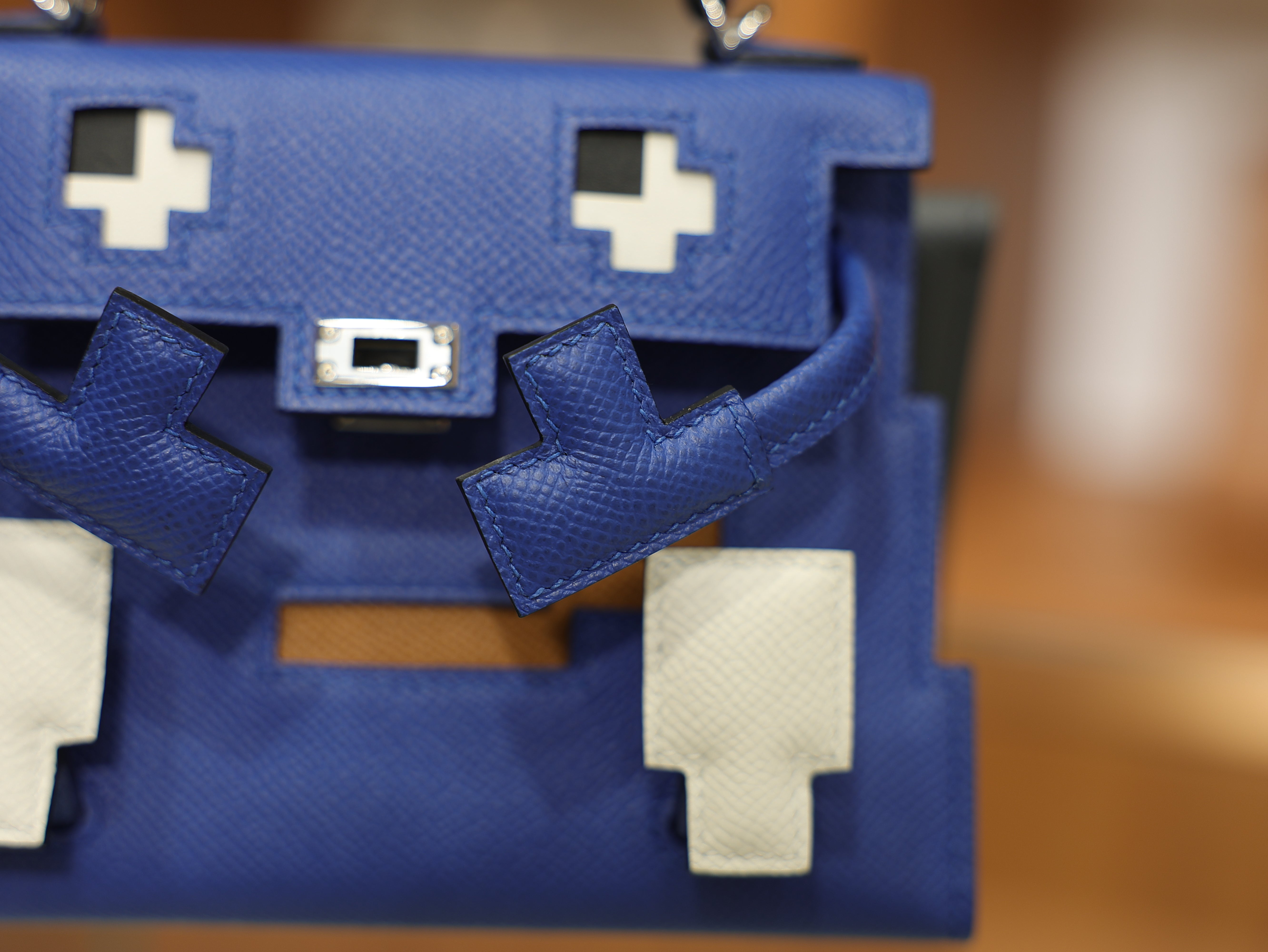 Kelly doll picto epsom blue loyal / nata / gold / Blue Indigo PHW