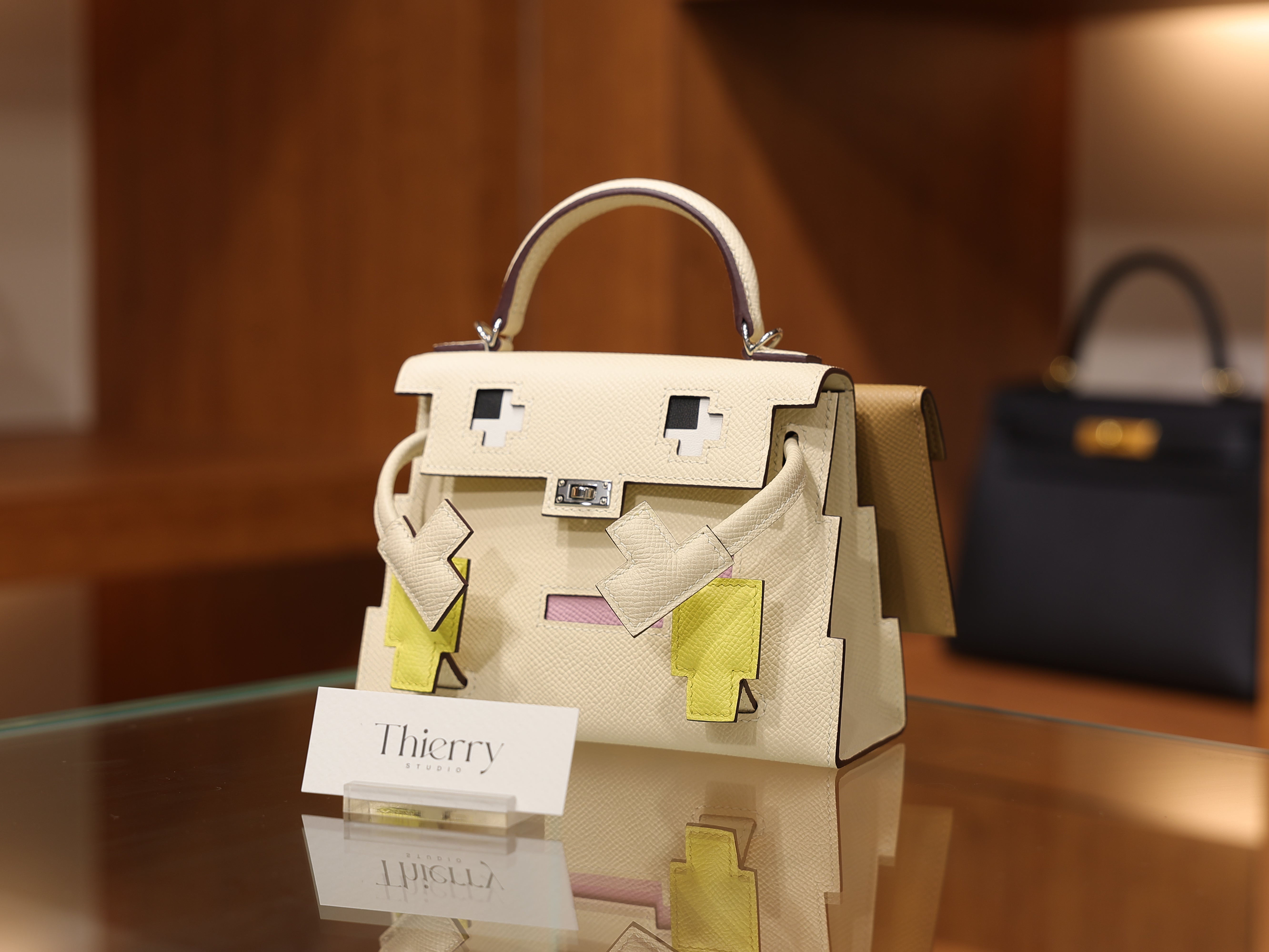 Kelly doll picto epsom nata/lime/mauve sylvestre/chai PHW