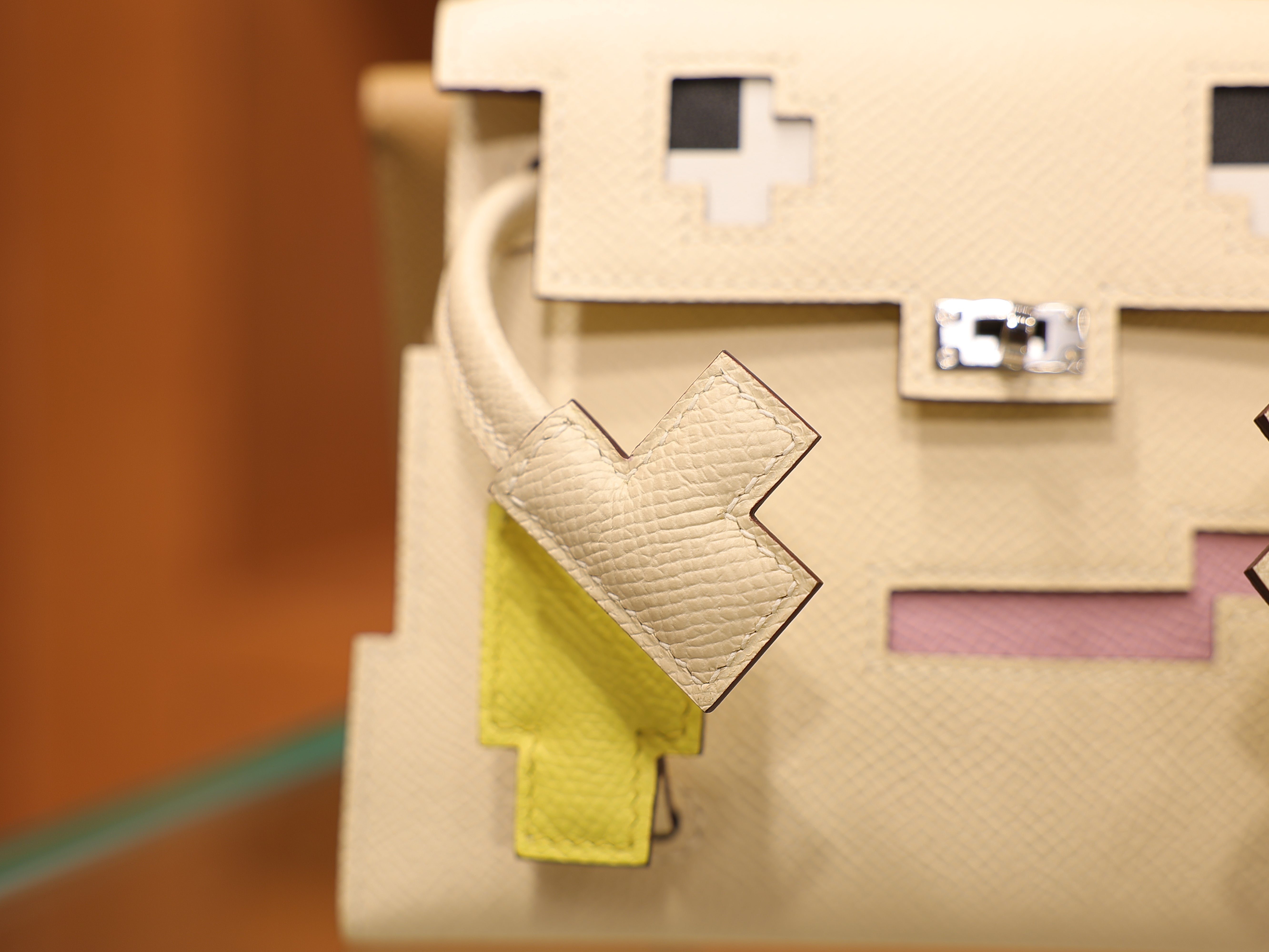 Kelly doll picto epsom nata/lime/mauve sylvestre/chai PHW