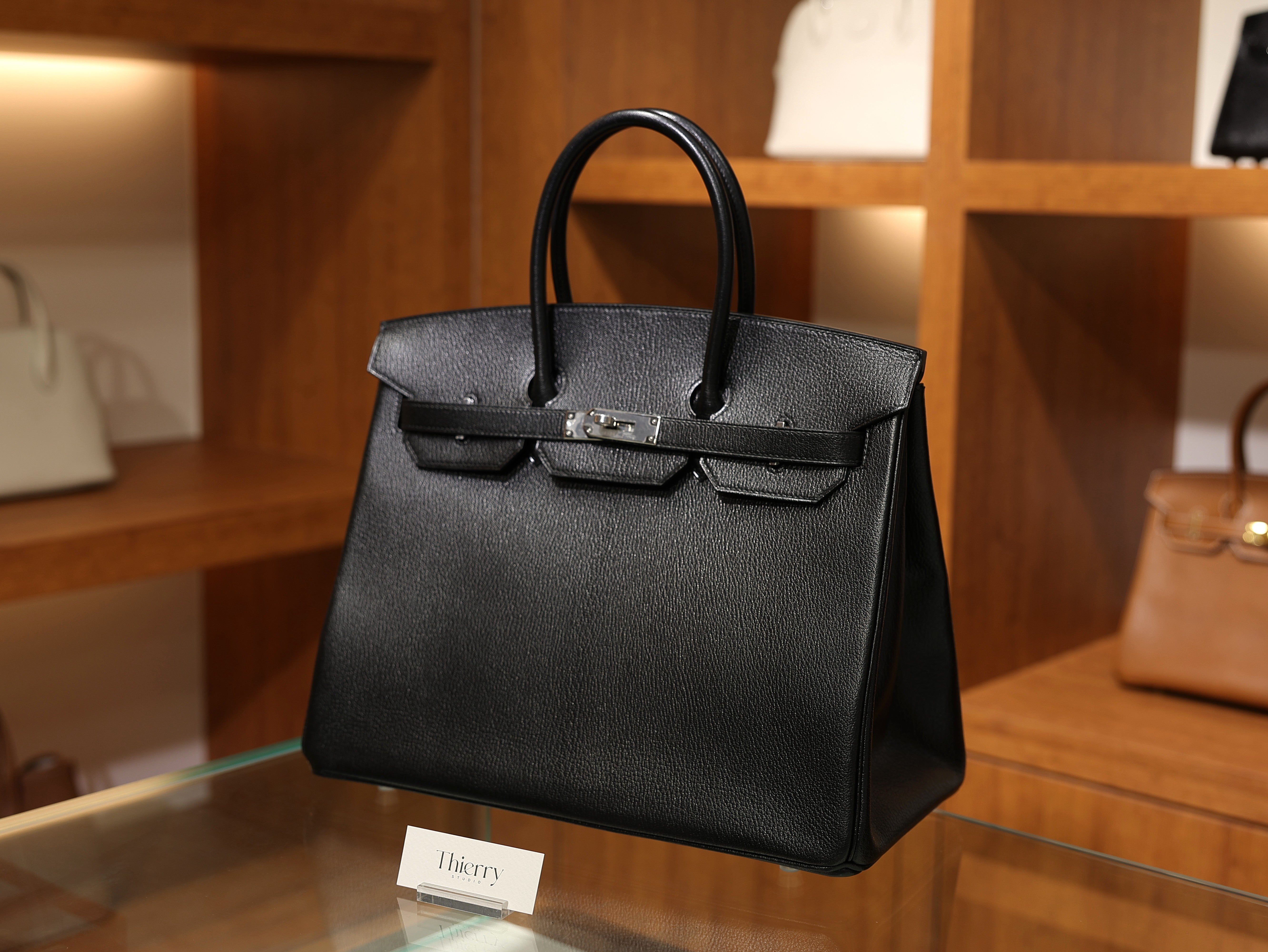 Birkin 35 chevre black PHW