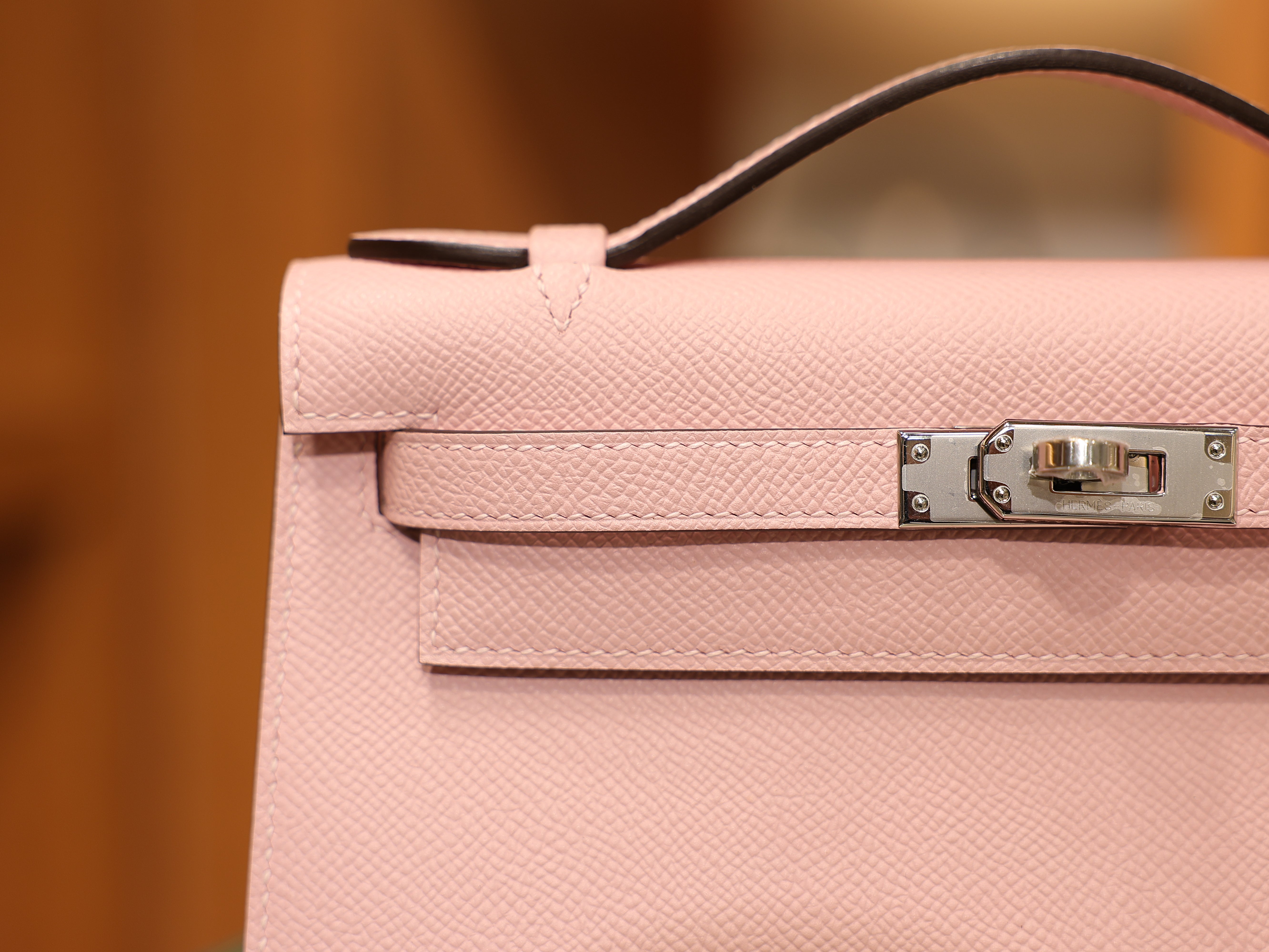 Kelly pochette epsom rose sakura PHW