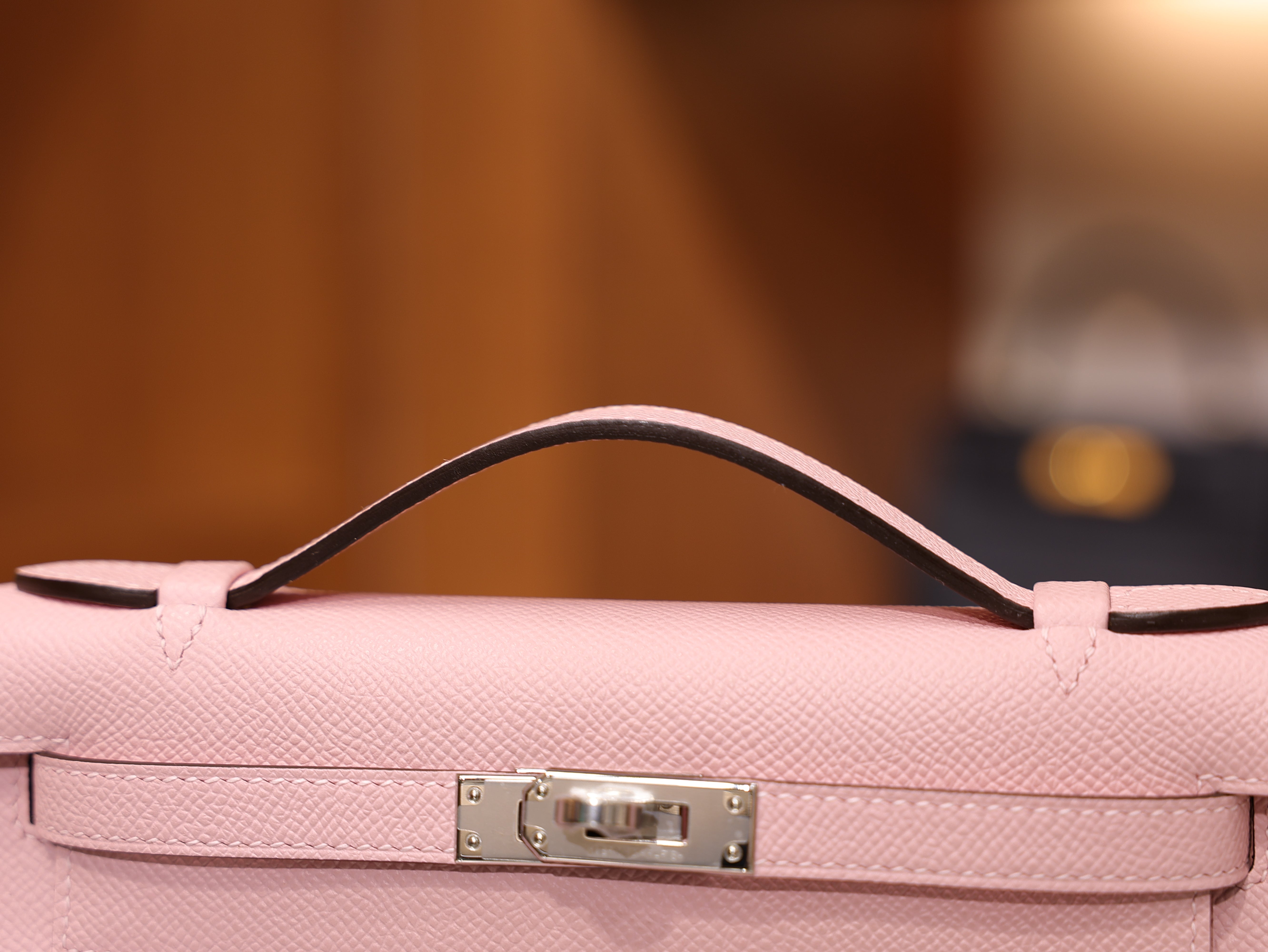 Kelly pochette epsom rose sakura PHW