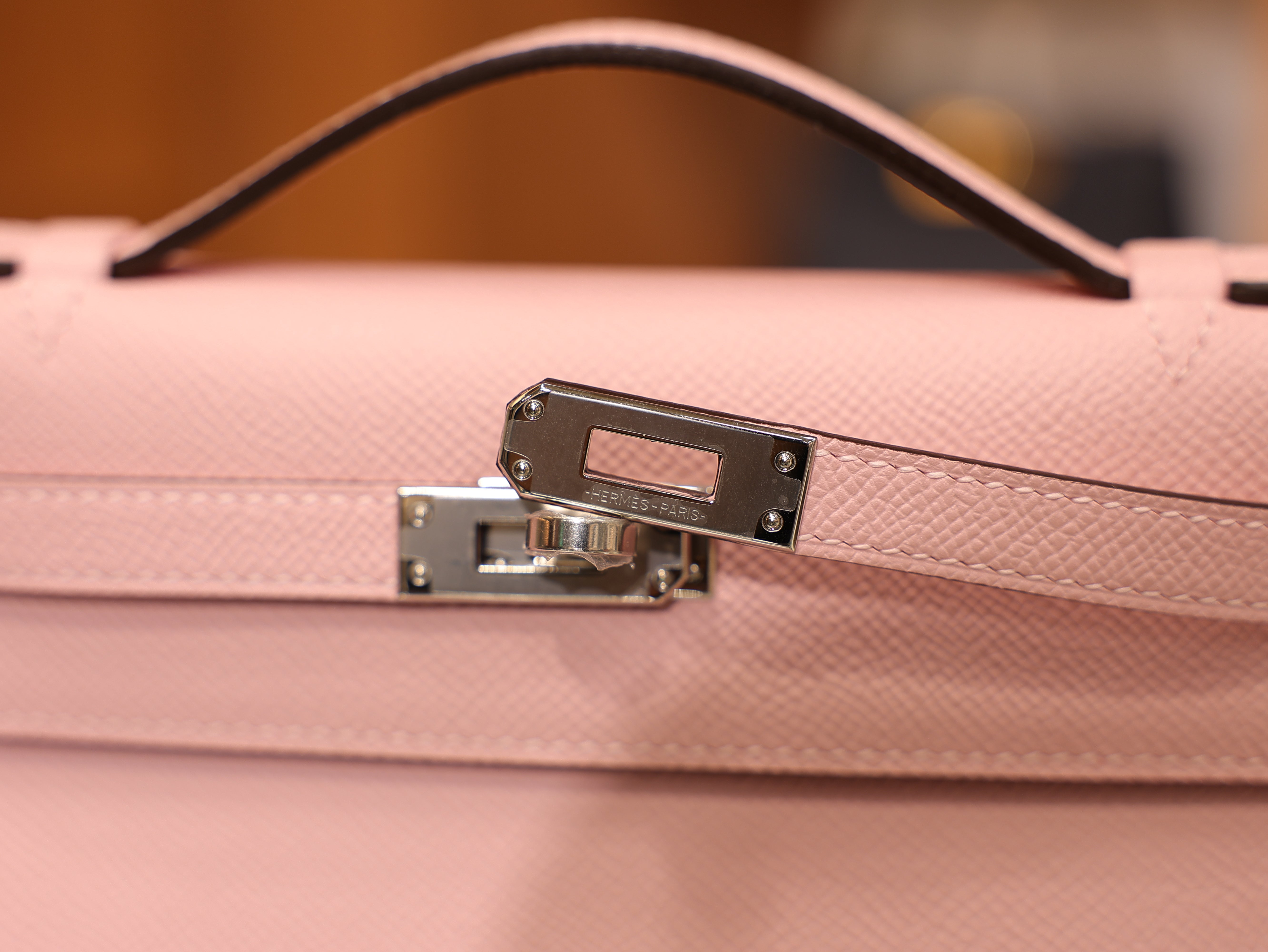 Kelly pochette epsom rose sakura PHW