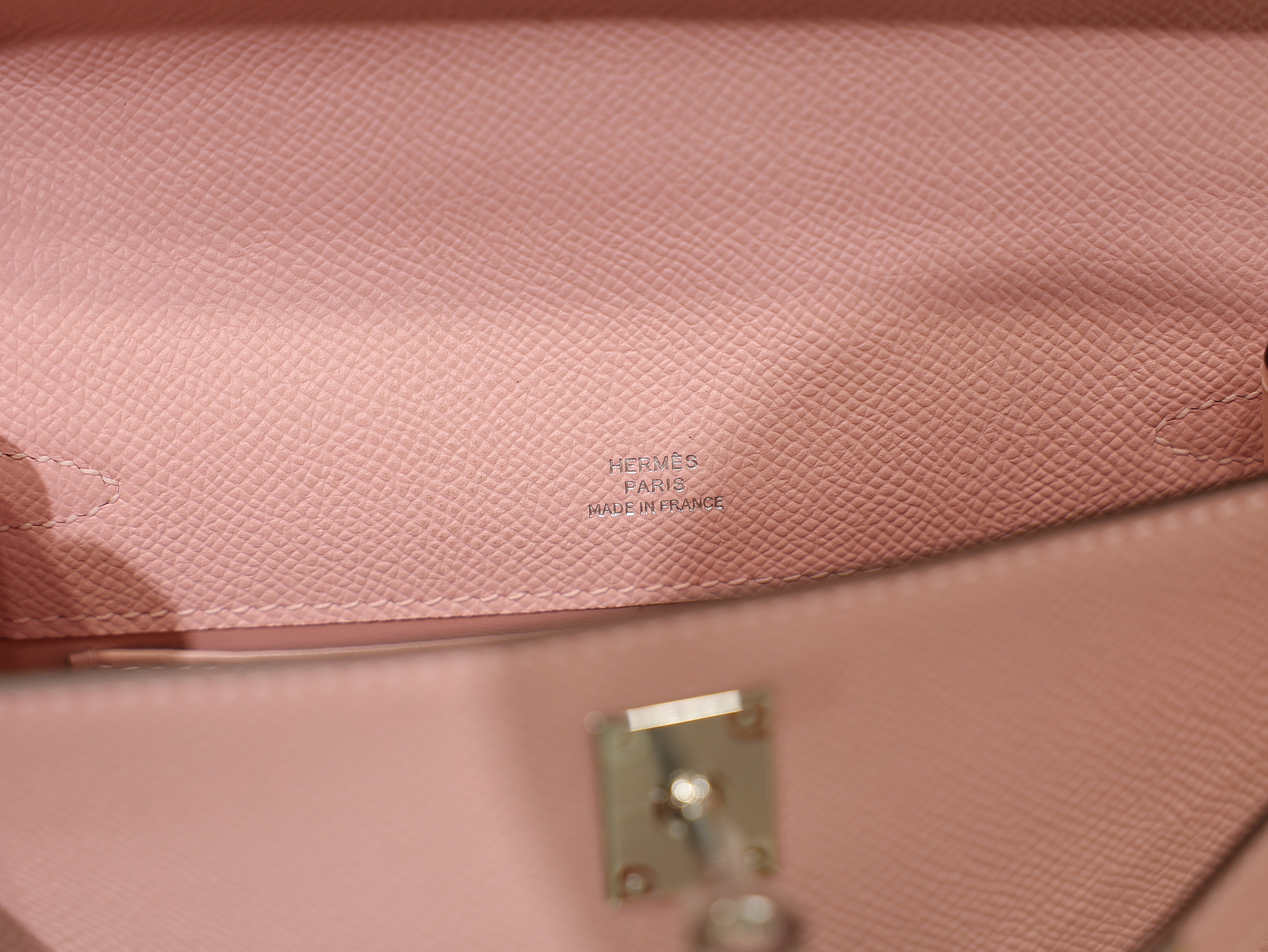 Kelly pochette epsom rose sakura PHW